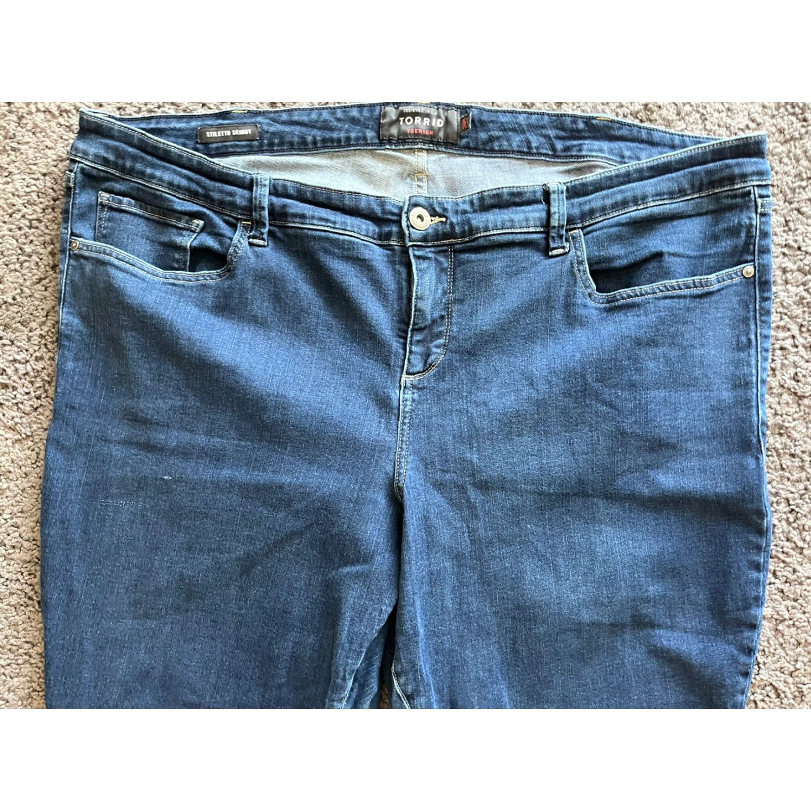 Torrid Torrid Jeans Skinny Mid Rise Stiletto Ankle Crop Blue Plus Sz 26R Denim Cotton Blend Zip Leg 25 In Inseam Womens Size ONE SIZE - 2 Thumbnail