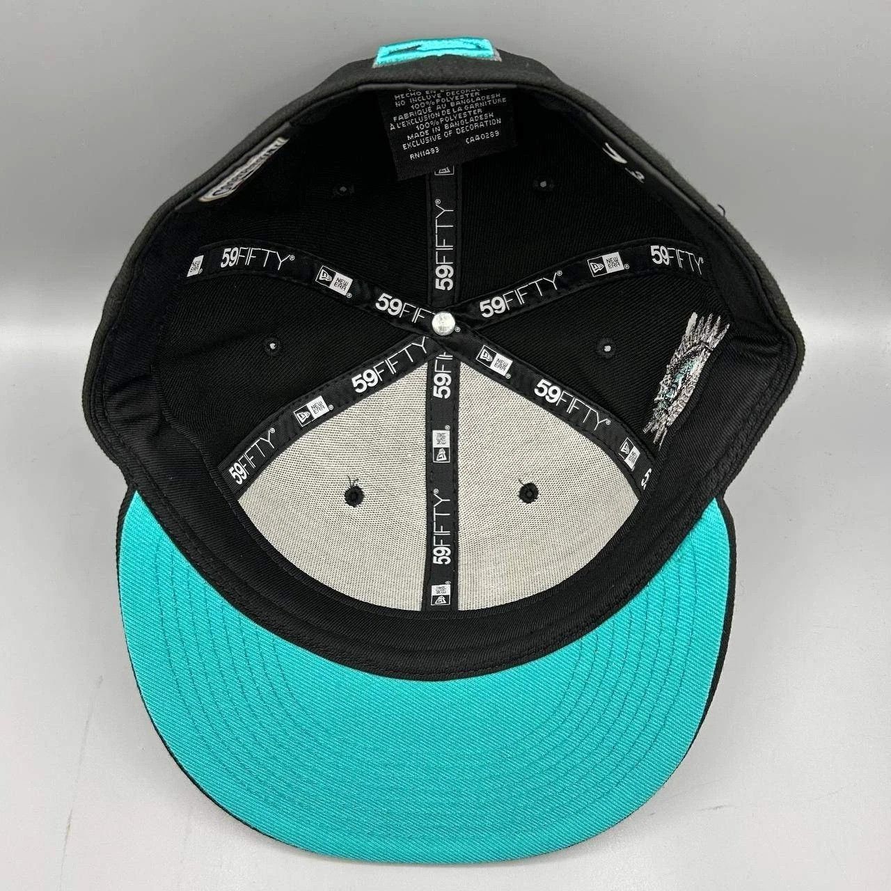 New Era Florida Marlins Hat Men 7 3/8 Black Blue MLB Fitted Cap Size ONE SIZE - 2 Thumbnail