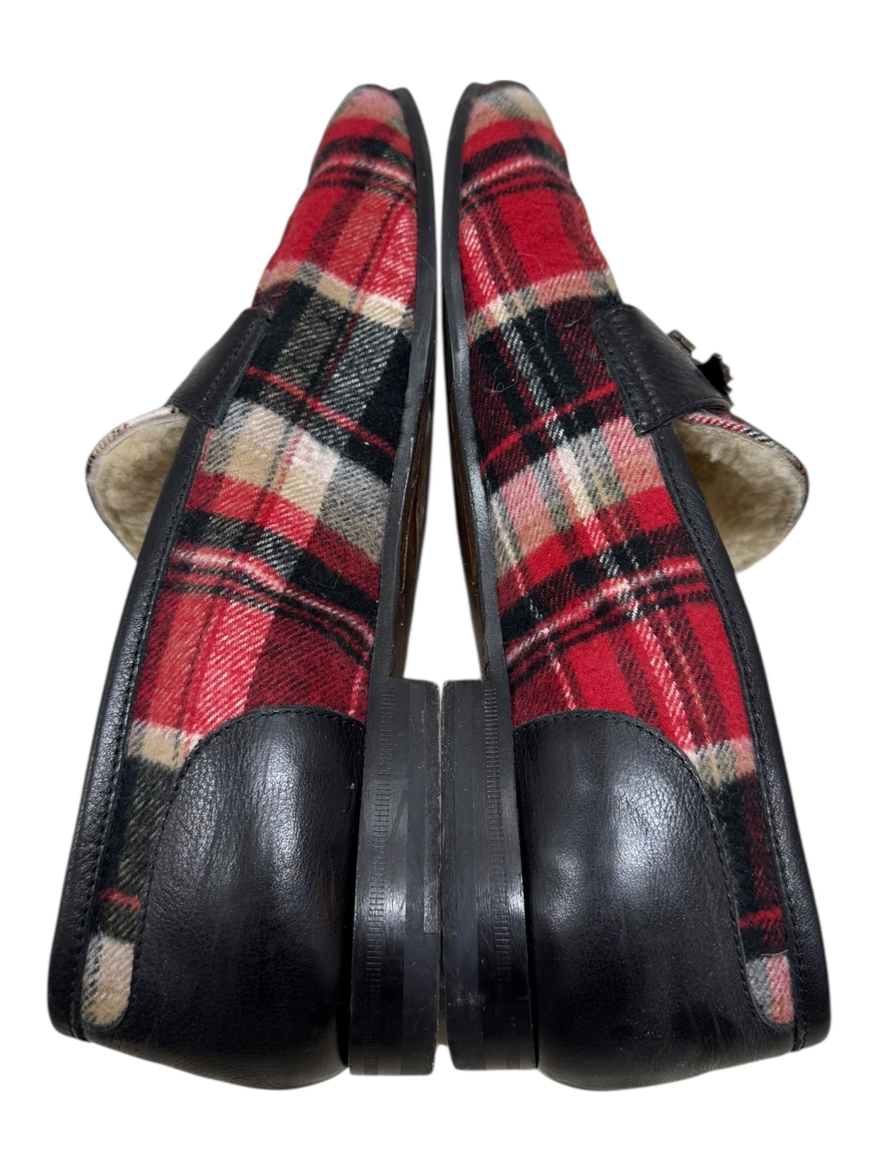 Dsquared2 Dsqaured2 Red Wool Tartan Plaid Bear Fur lined Mens Loafers Size US 10 / EU 43 - 5 Thumbnail