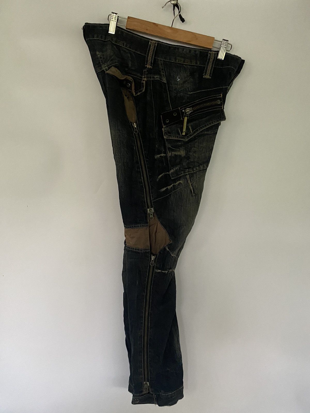 PPFM Japanese Brand PPFM Distressed Zippered Denim Jeans Pants Size US 32 / EU 48 - 19 Thumbnail