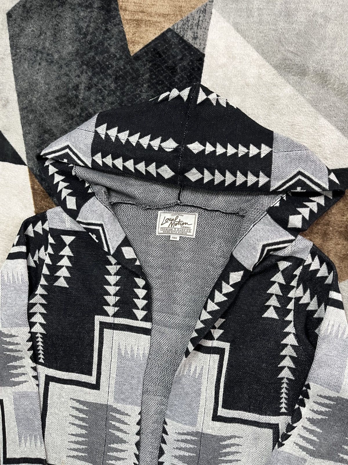 Native Vintage Local Motion Navajo Aztec Alpaca Wool Parka Hoodie Size US L / EU 52-54 / 3 - 4 Thumbnail
