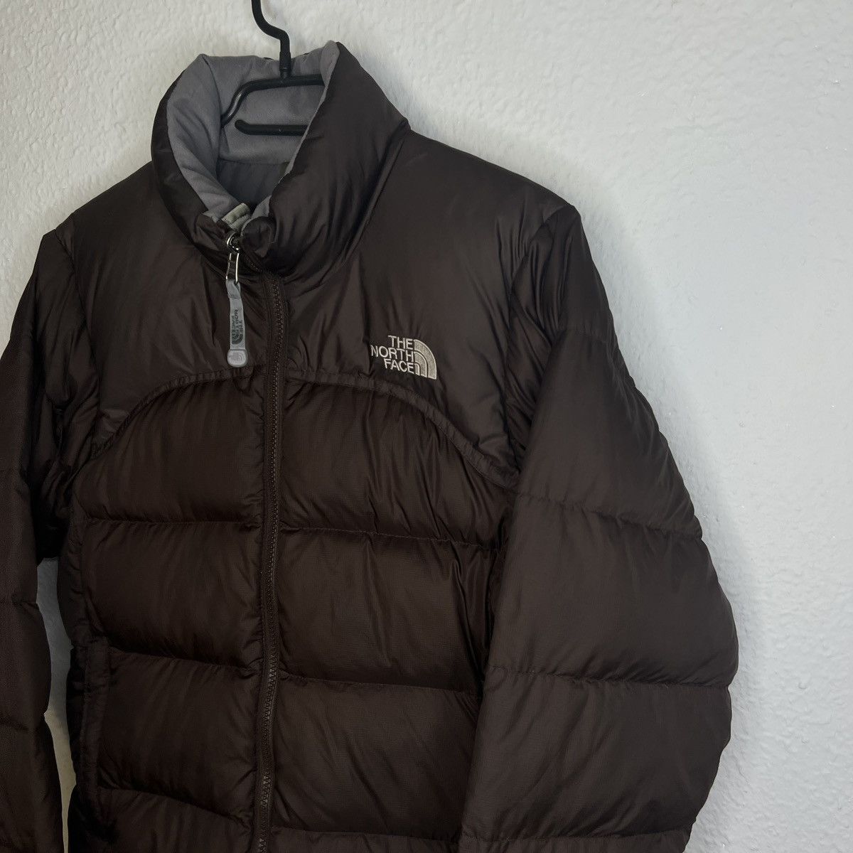 The North Face × Vintage The North Face Nuptse 700 Down Jacket Brown Retro Y2K Drill Size XS / US 0-2 / IT 36-38 - 2 Thumbnail