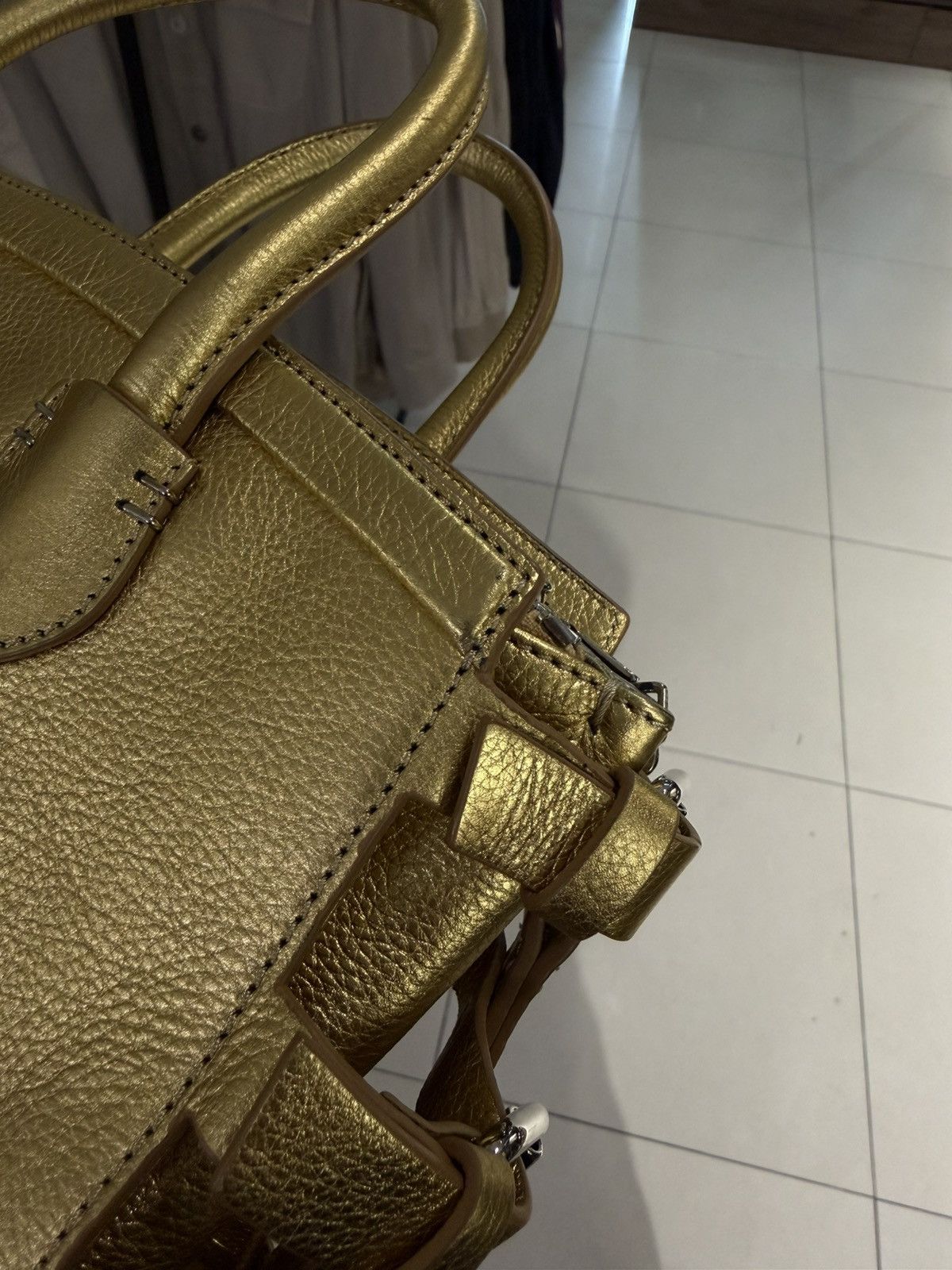 Giuseppe Zanotti Giuseppe Zanotti Gold Metallic leather Top Handle Bag logo Size ONE SIZE - 24 Thumbnail
