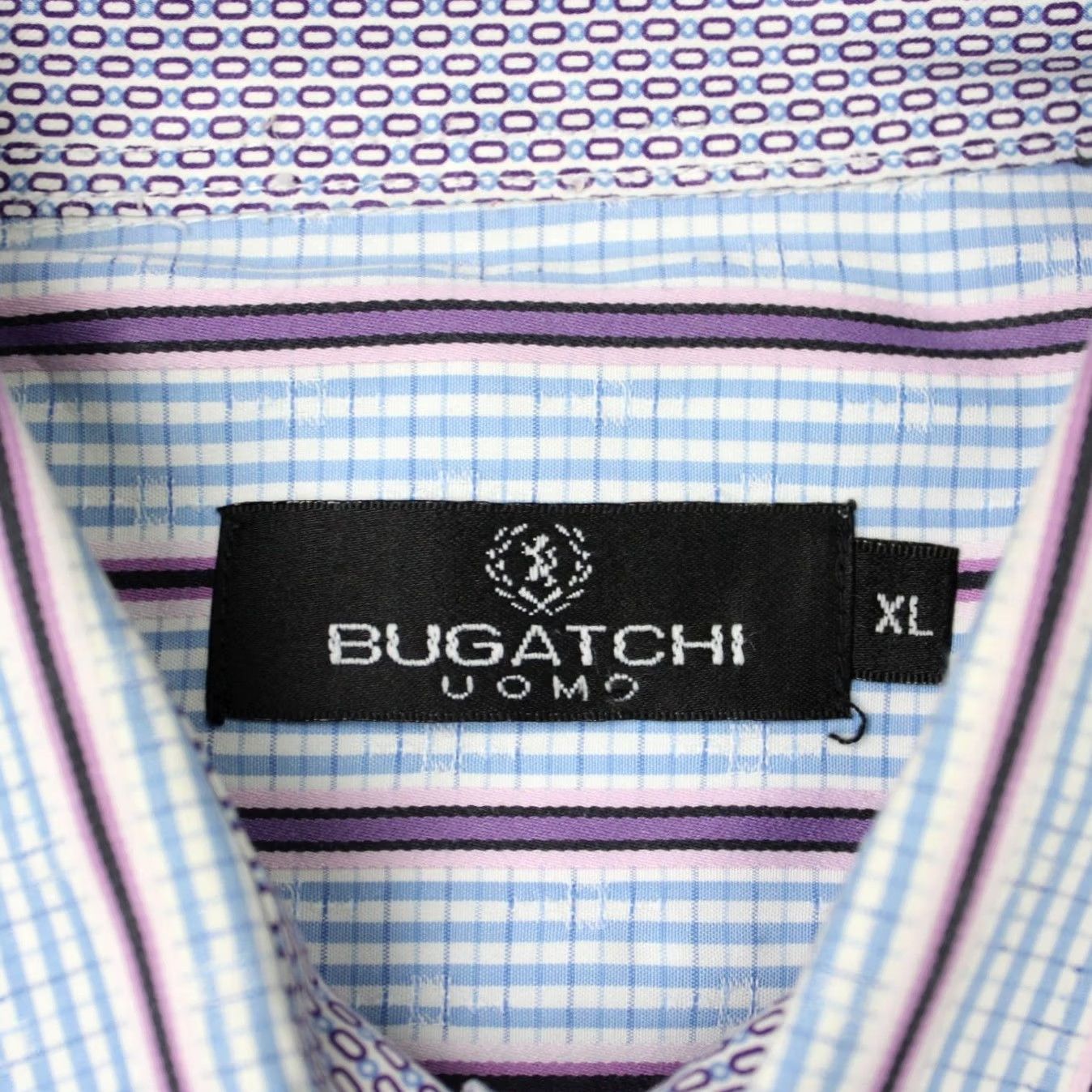 BUGATCHI Bugatchi Uomo Shirt Mens XL Blue/Pink/Purple Striped Cotton Long Sleeve Button-Up Size US XL / EU 56 / 4 - 6 Thumbnail