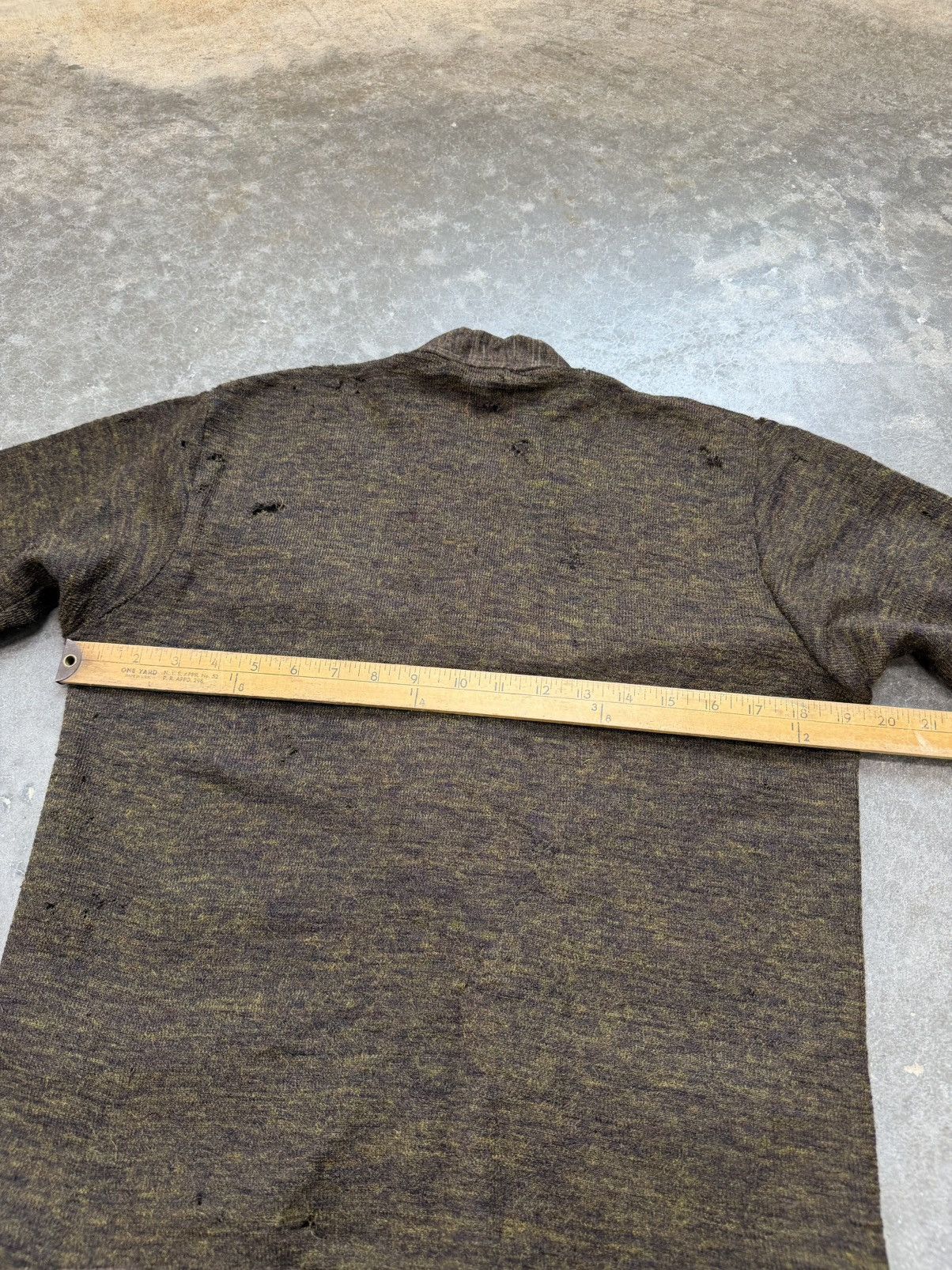 Vintage 30s 40s Thrashed Wool Cardigan Sweater ERD Grunge Size US M / EU 48-50 / 2 - 17 Thumbnail