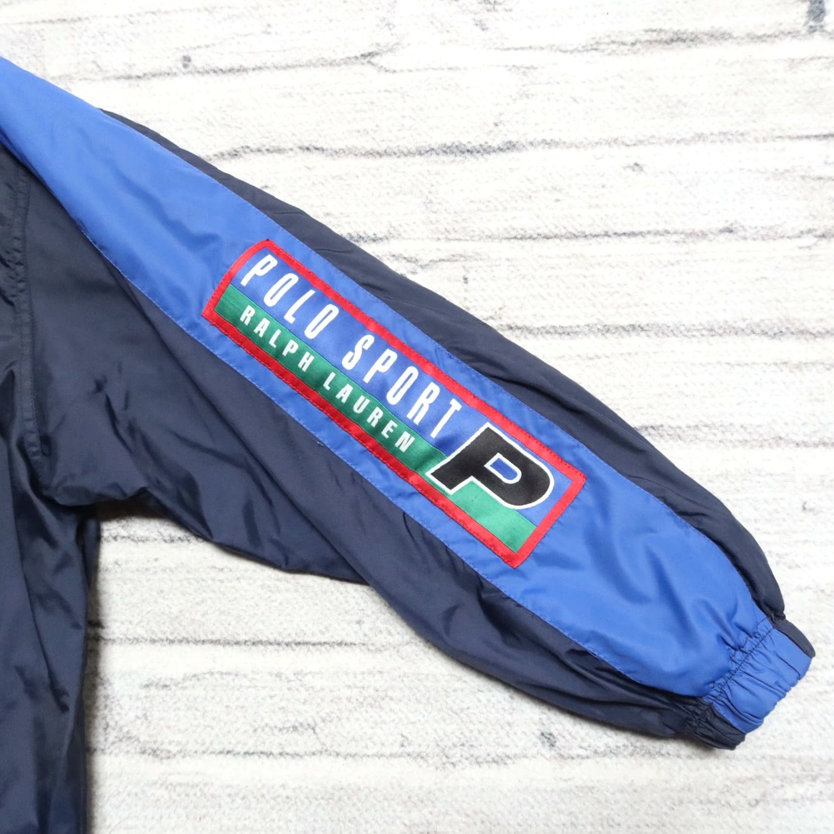 Polo Ralph Lauren VINTAGE Polo Sport Ralph Lauren Logo Jacket Mens Large Navy Nylon 90s Logo Jacket Size US L / EU 52-54 / 3 - 2 Thumbnail