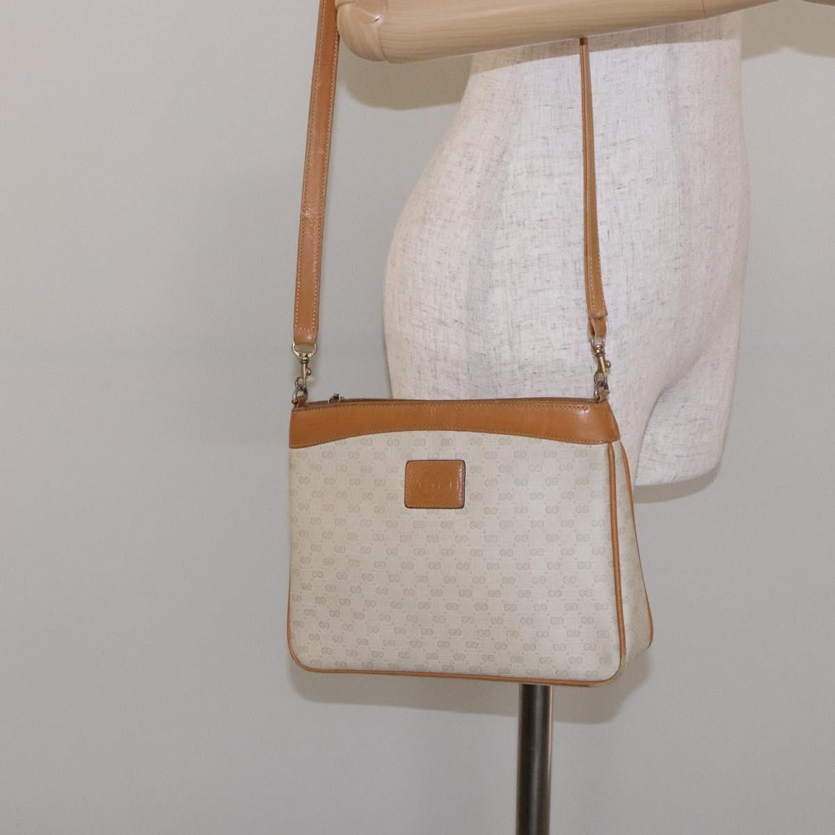 Gucci GUCCI Micro GG Supreme Shoulder Bag Pvc White Gold Size ONE SIZE - 22 Thumbnail