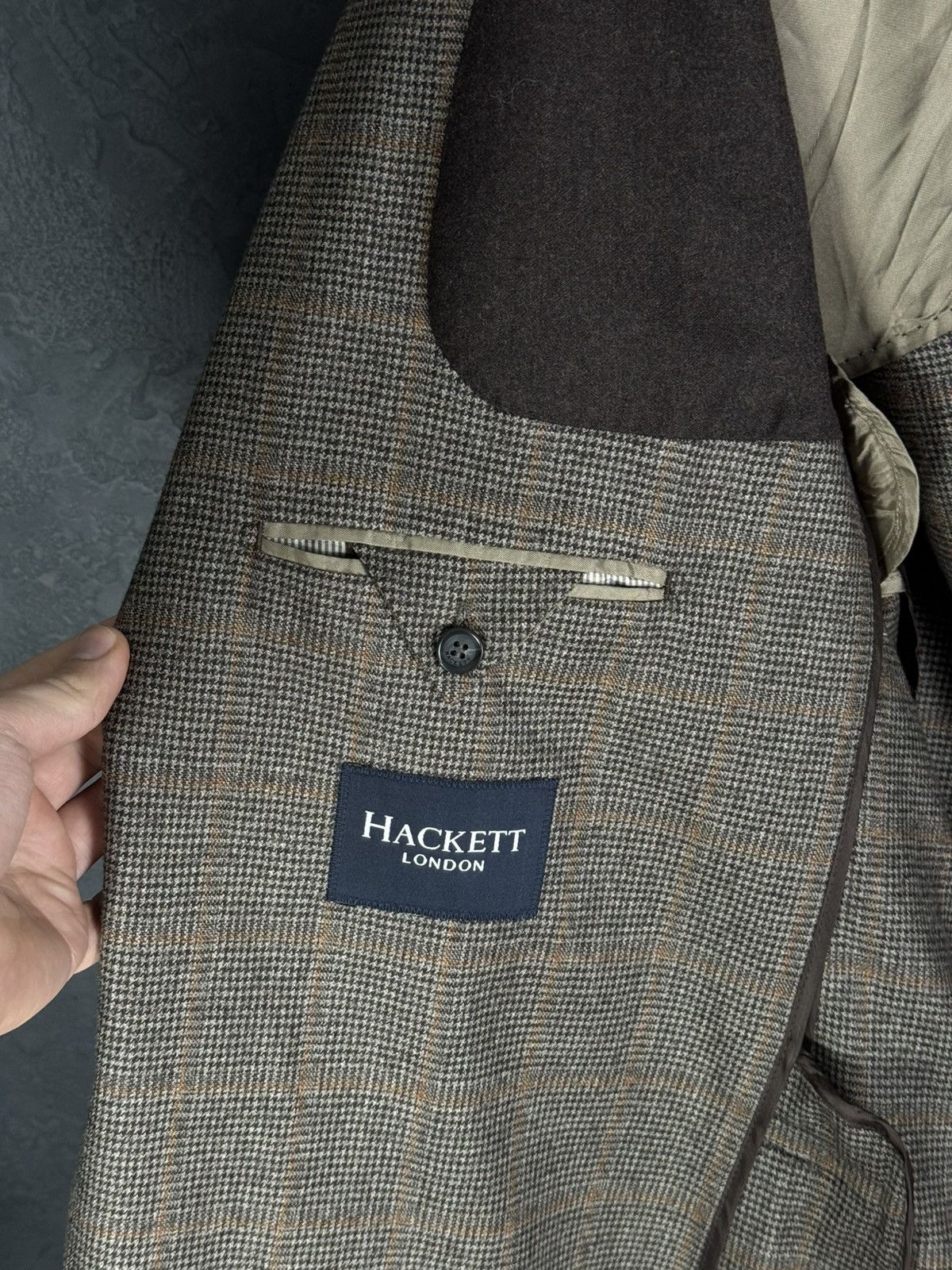 Hackett Men's Hackett London Loro Piana Wool Check Blazer Jacket Size US XL / EU 56 / 4 - 17 Thumbnail
