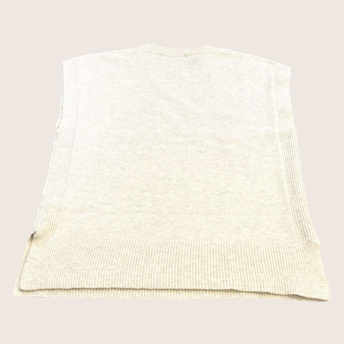 Vintage M&S Collection Vest Jumper Medium Relaxed Oatmeal Women’s Used Size M / US 6-8 / IT 42-44 - 1 Thumbnail