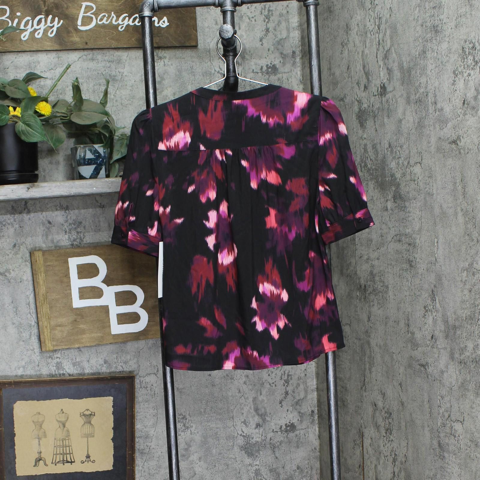 Calvin Klein Calvin Klein Womens Button-up Blouse S47tg56c Black Multi Xs Size XS / US 0-2 / IT 36-38 - 2 Thumbnail