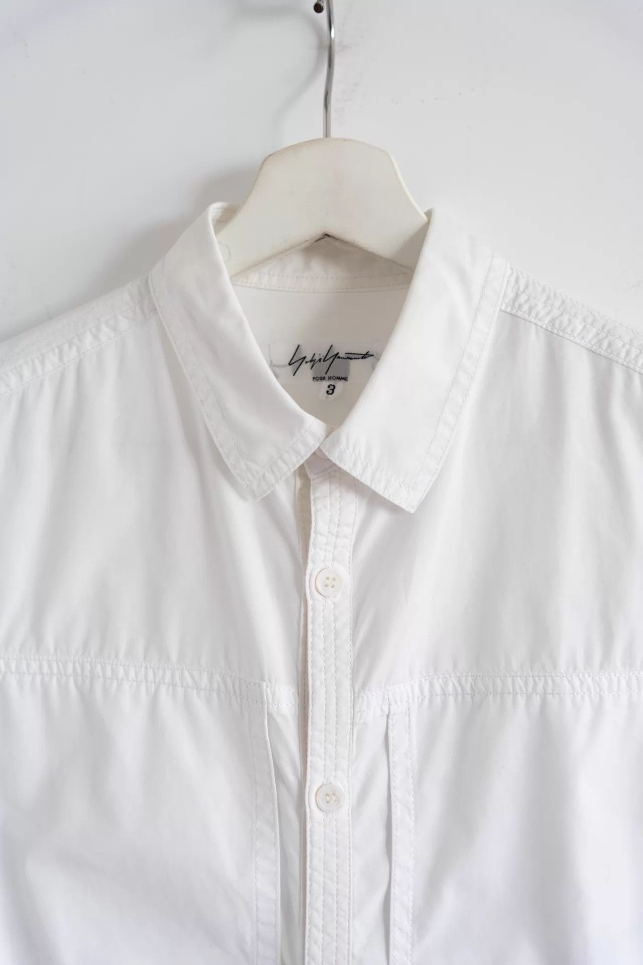 Yohji Yamamoto Yohji Yamamoto 15SS Patchwork Cotton White Shirt Size US L / EU 52-54 / 3 - 3 Thumbnail