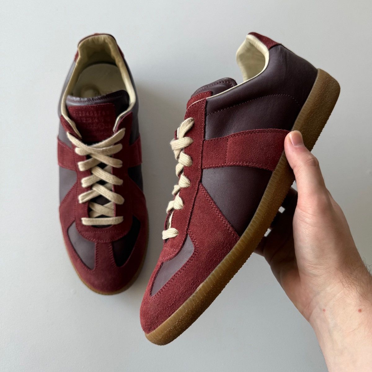 Maison Margiela 2015 Maison Margiela Burgundy Oxblood GATs Size US 10 / EU 43 - 15 Thumbnail