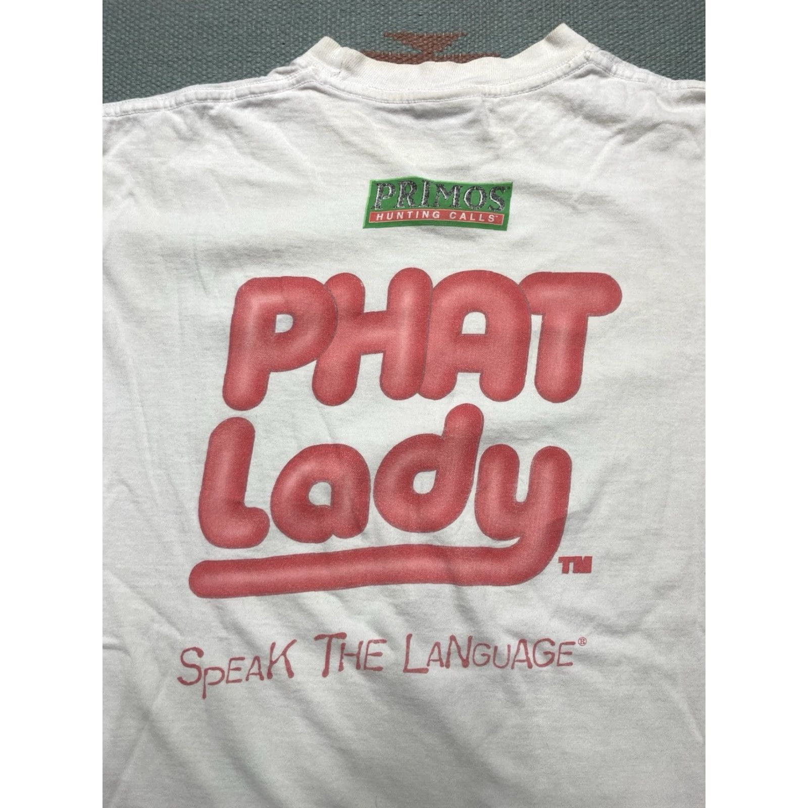 Vintage VINTAGE Primos T-Shirt Long Sleeve Graphic Hunting Calls Phat Lady Adult Small Mens White 90s Size US S / EU 44-46 / 1 - 2 Thumbnail