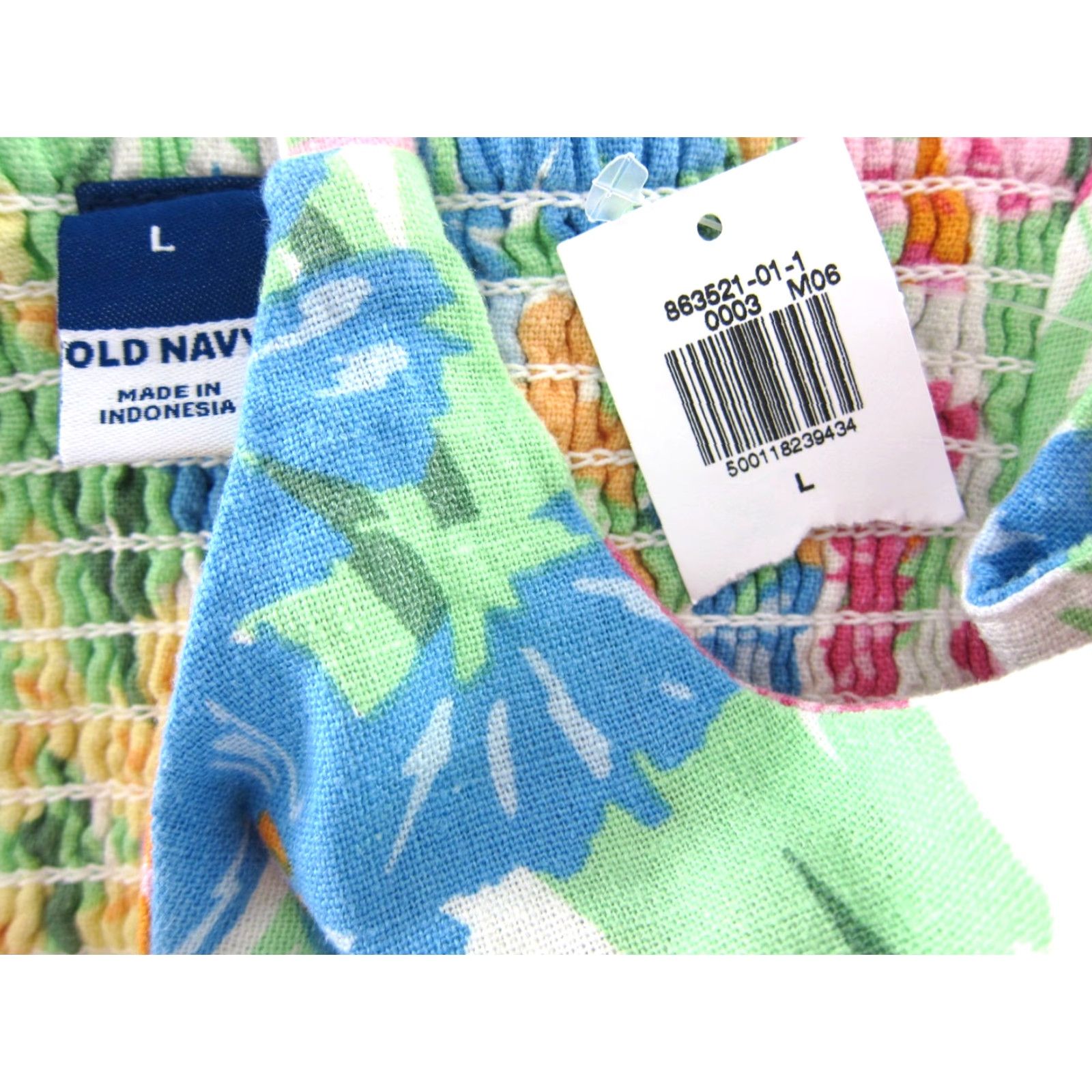 Old Navy NWT Old Navy Linen Pink Blue Yellow White Floral Pocket Sheath Sun Tank Dress L Size L / US 10 / IT 46 - 3 Thumbnail