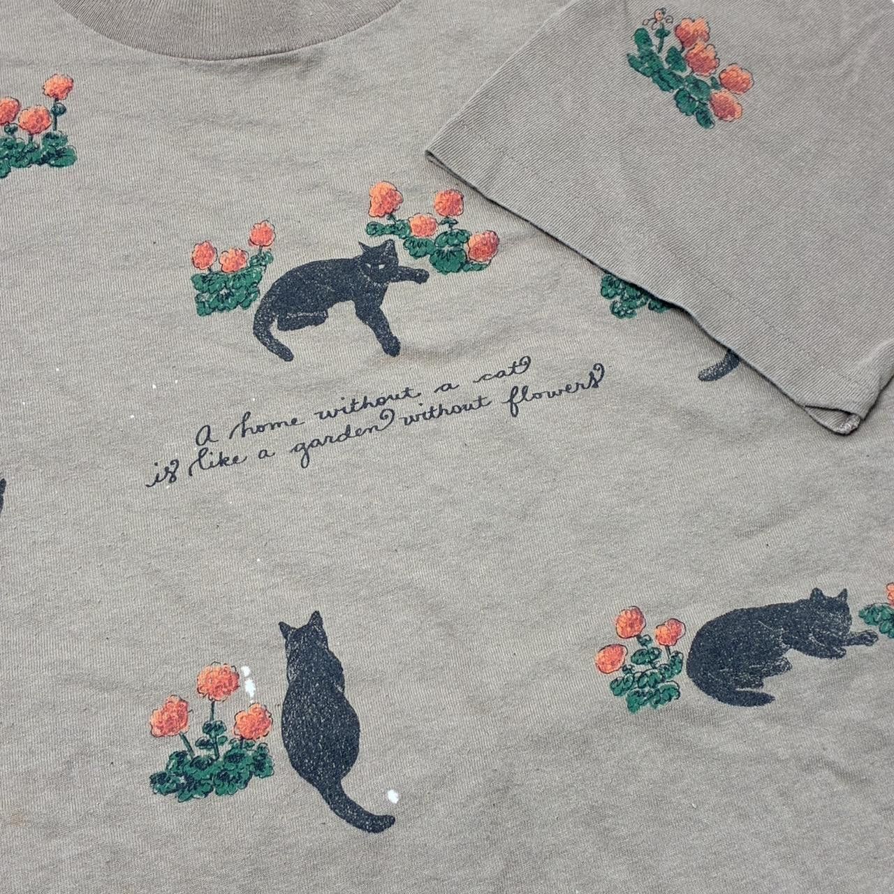 Other Vintage Black Cats & Flowers Tan AOP Nature Tee Size Large Size US L / EU 52-54 / 3 - 3 Thumbnail