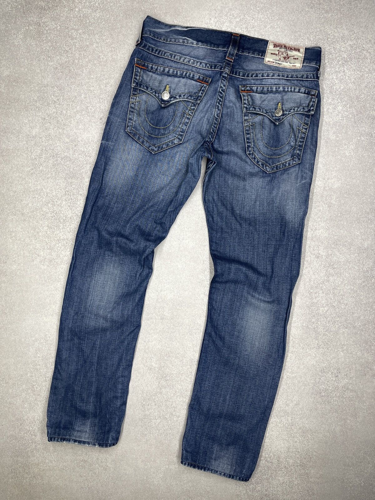 True Religion Mens True Religion Flap OM Denim Jeans With Holes Size 33 Size US 33 - 1 Thumbnail