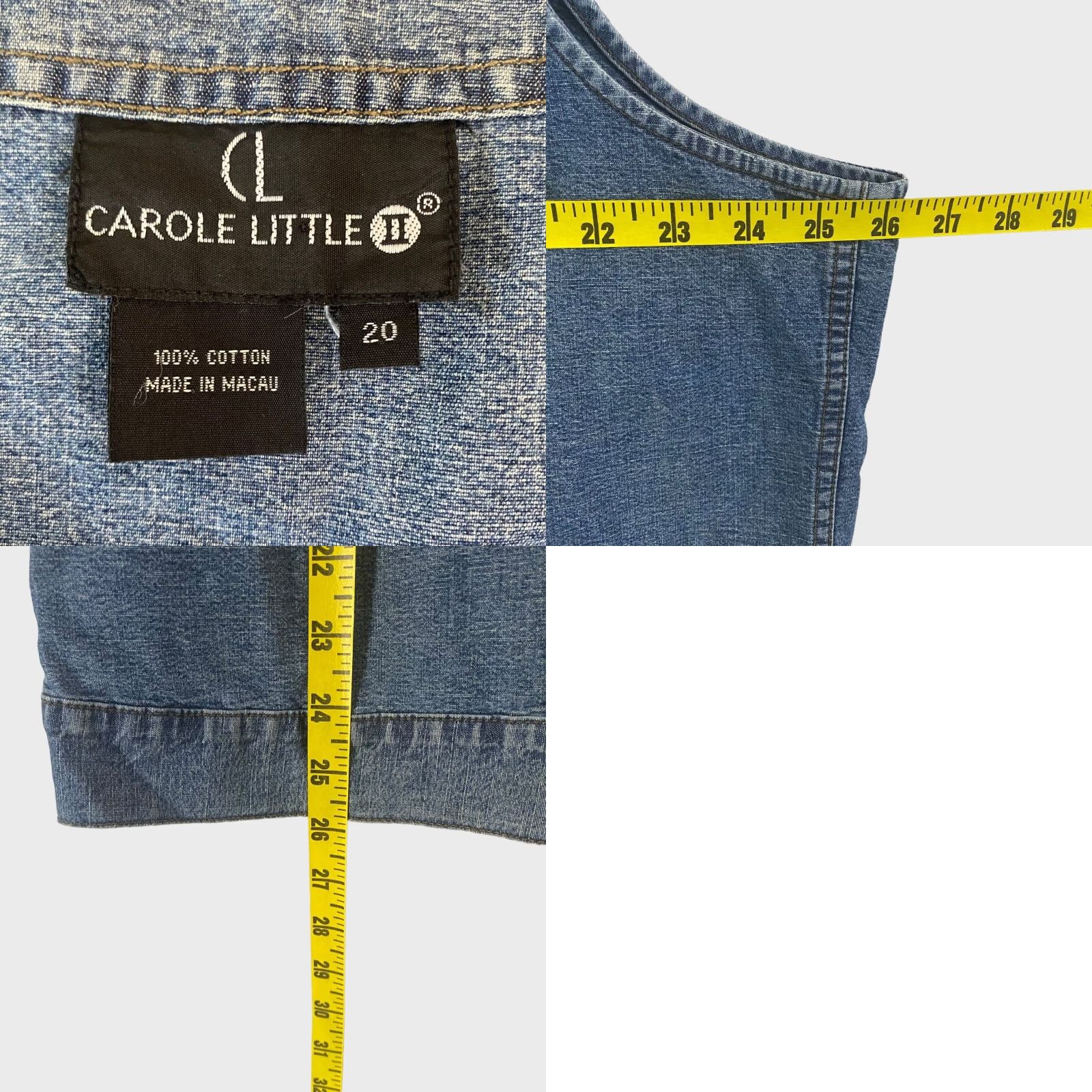 Vintage VINTAGE Carole Little Denim Vest Button-Up Stonebridge Rhinestones Womens Plus 20 Blue Vest Ladies 20s Size 3XL / US 20-22 - 8 Thumbnail