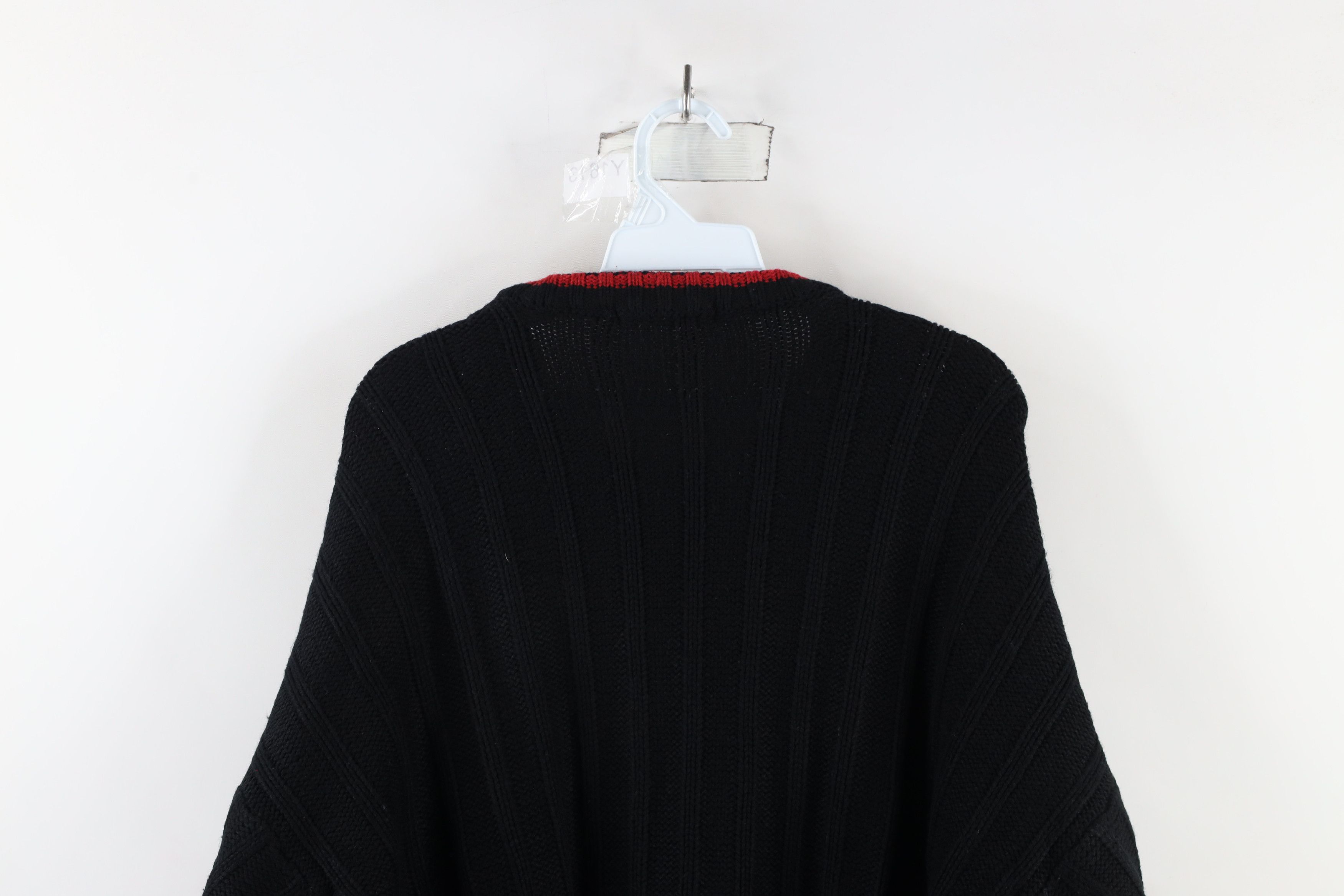 Vintage Vintage 90s Streetwear Ribbed Knit Crewneck Sweater Black Size US XL / EU 56 / 4 - 6 Thumbnail