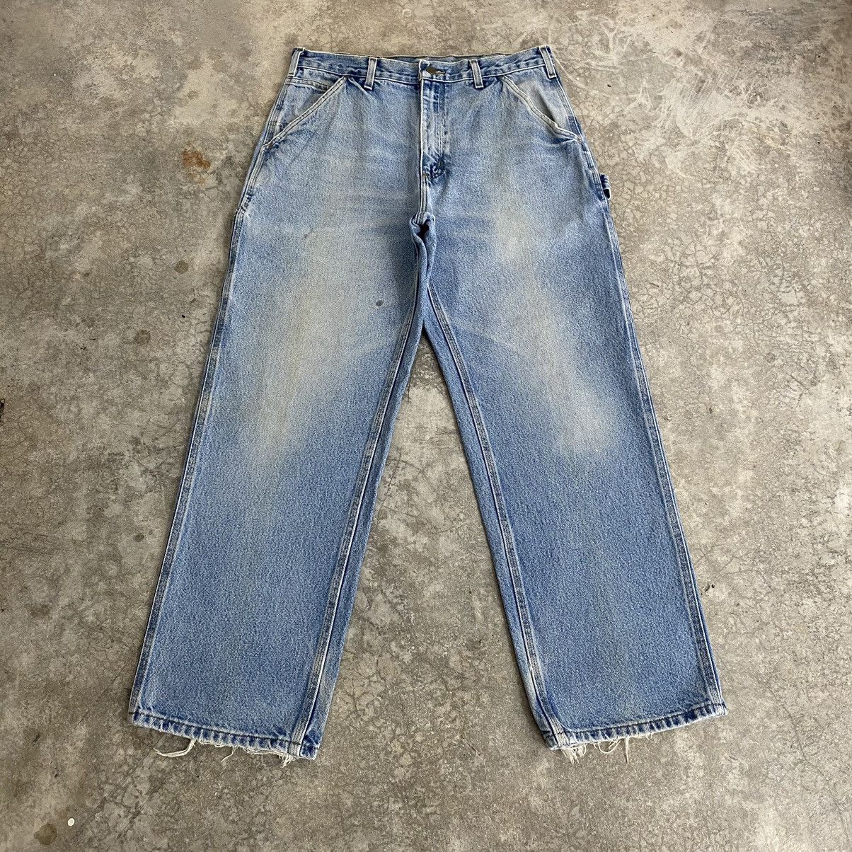 Carhartt Vintage Carhartt Faded Blue Carpenter Work Denim Jeans Size US 32 / EU 48 - 2 Thumbnail