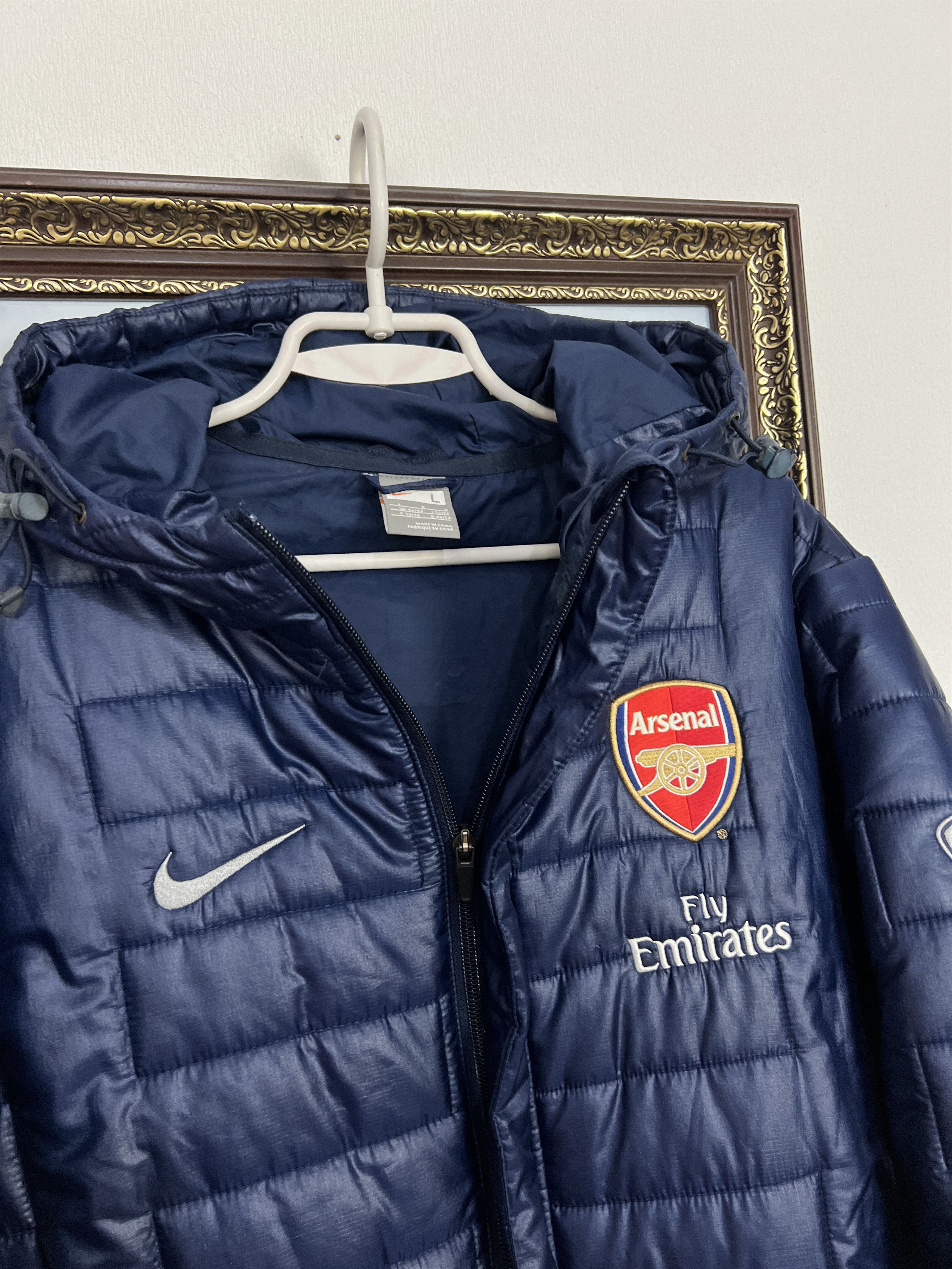 Nike Vintage Arsenal Football Padded Hooded Jacket Soccer Gunners Size US L / EU 52-54 / 3 - 5 Thumbnail