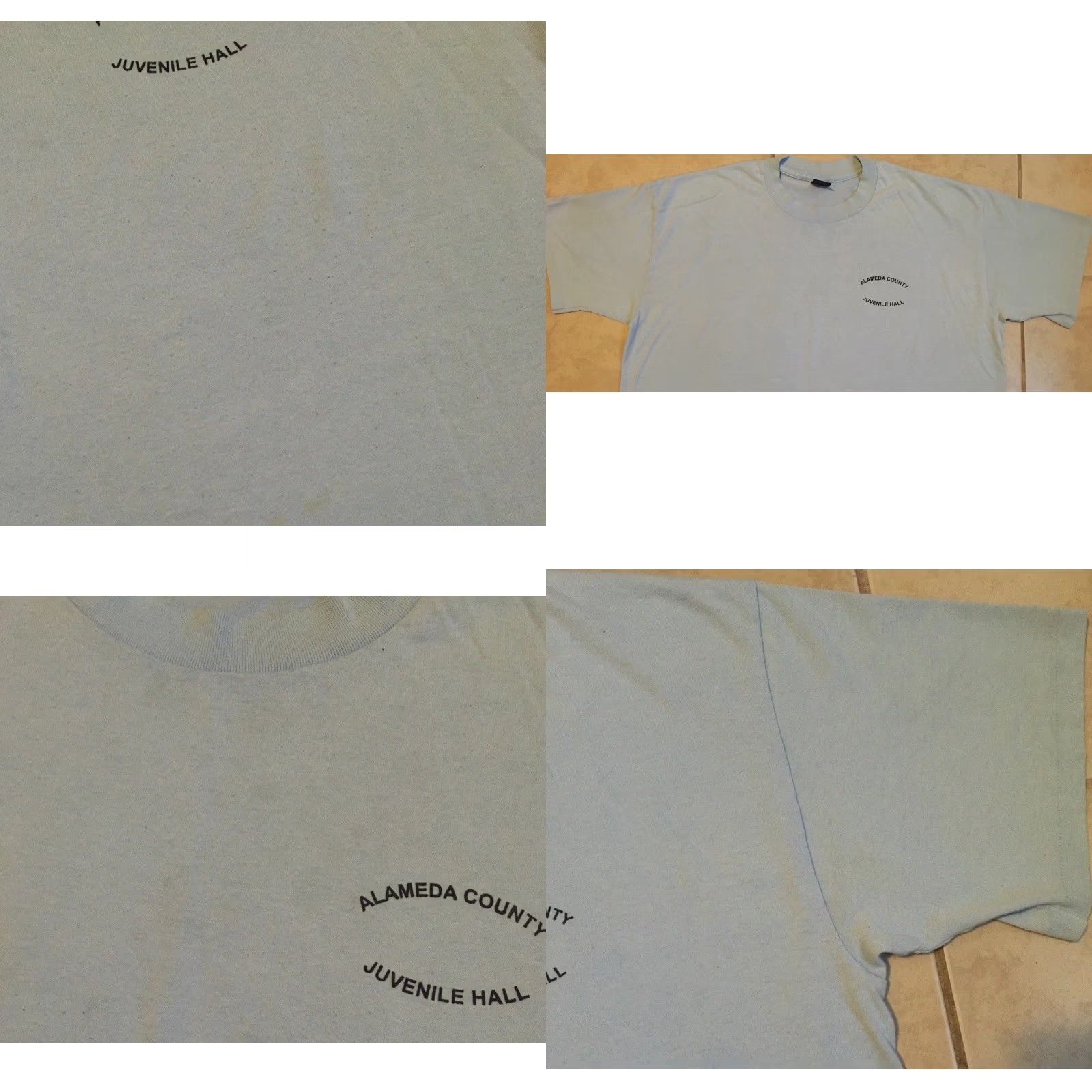 Vintage VINTAGE Alameda County Juvenile Hall Faded Inmate Shirt 3XL Blue Distressed 90s Grunge Prisoner USA Jail T-Shirt Mens Size US XXL / EU 58 / 5 - 8 Thumbnail