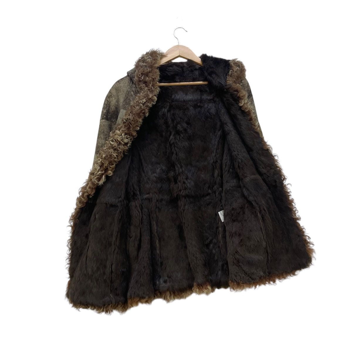 14th Addiction 🔥Vintage Faux fur Suede Leather Hooded Jacket Size M / US 6-8 / IT 42-44 - 4 Thumbnail