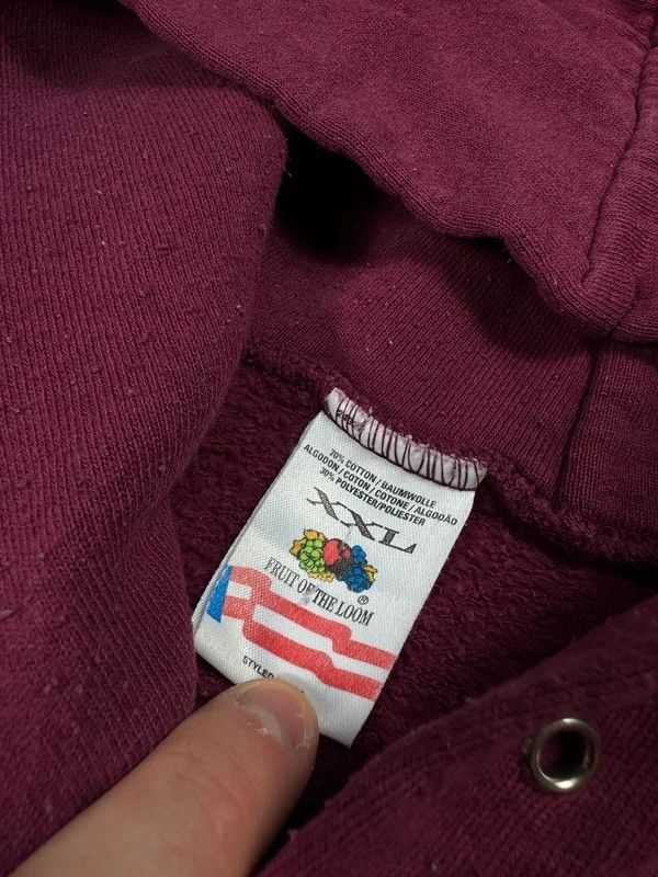 Fruit Of The Loom Vintage Fruit of the Loom hoodie, burgundy, XXL Size US XXL / EU 58 / 5 - 5 Thumbnail