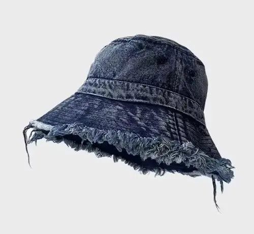 Japanese Brand Utility grunge washed denim frayed bucket hat Size ONE SIZE - 1 Thumbnail