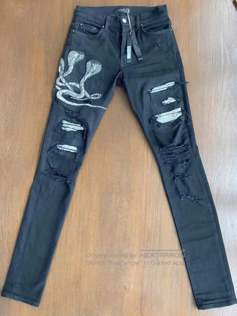 Amiri Amiri Classic Embroidered Patchwork Black Jeans, Size 30 Size US 30 / EU 46 - 1 Thumbnail