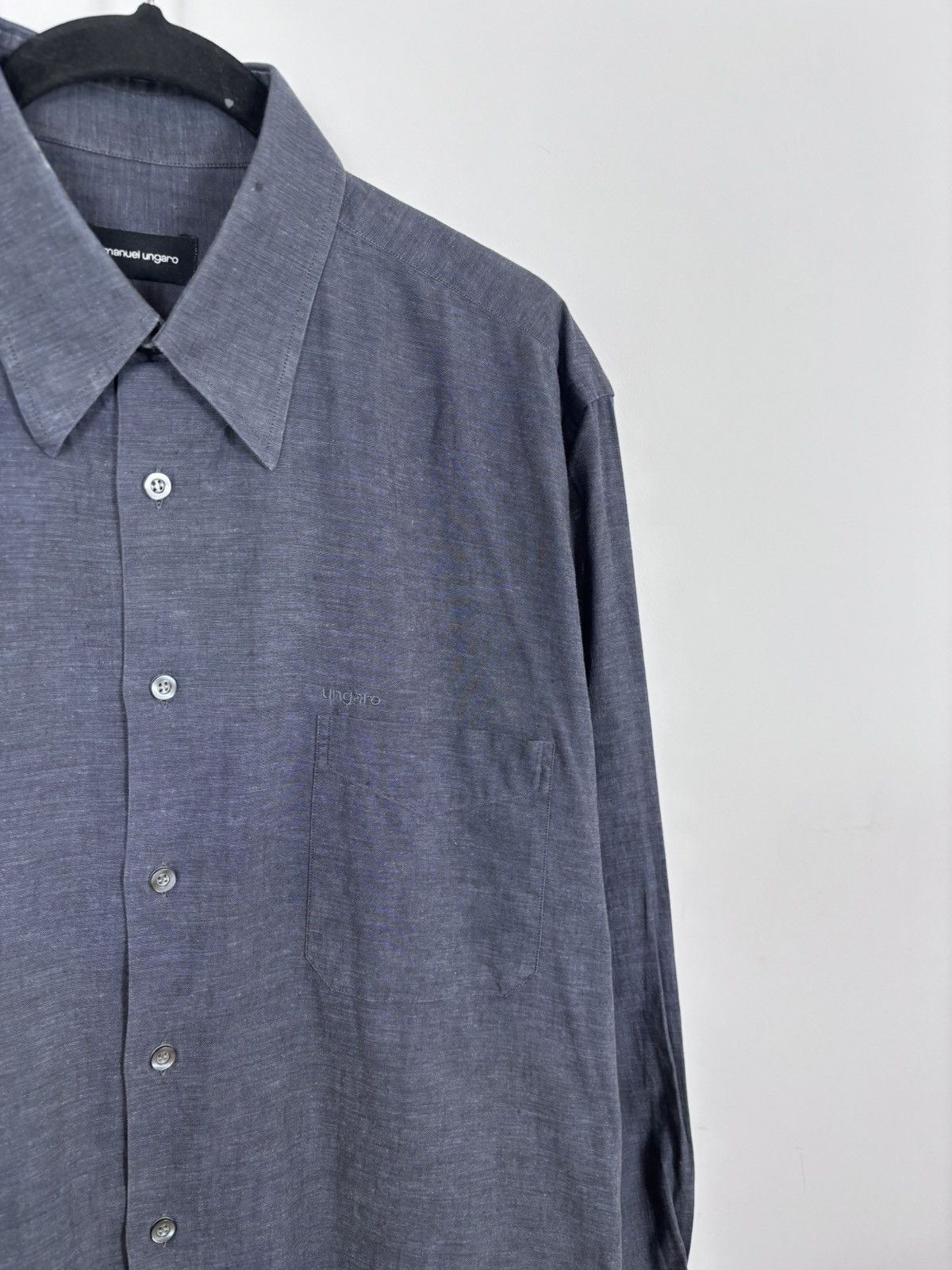 Emanuel Ungaro Emanuel Ungaro Men’s Cotton Linen Pocket Button Up Shirt Size US L / EU 52-54 / 3 - 5 Thumbnail