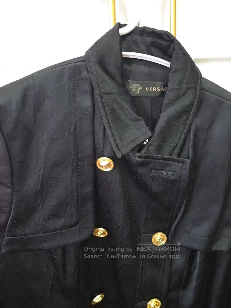 Versace Versace Black double-breasted coat Size US XXS / EU 40 - 4 Thumbnail