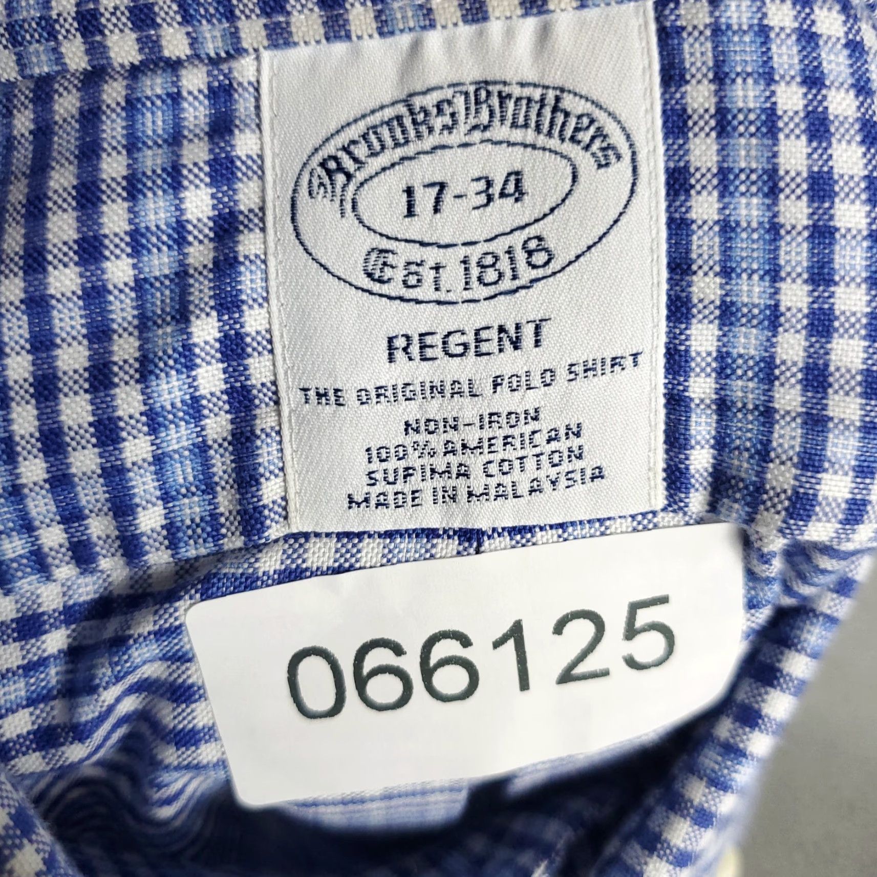 Brooks Brothers Brooks Brothers Shirt Mens 17 Blue Plaid Regent Dress Button Up Long Sleeve Size 46R - 7 Thumbnail