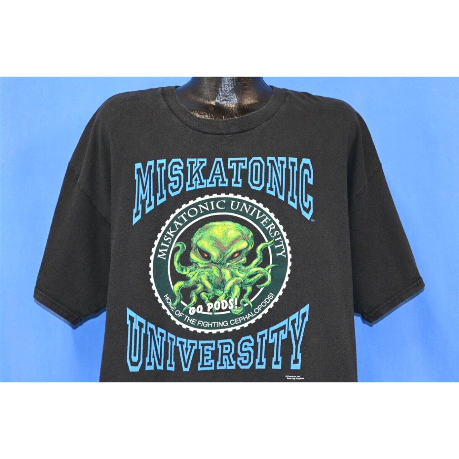 image of Lee VTG 90's Miskatonic University Fighting Cephalopods Octopus College T-Shirt XL in White, Men's