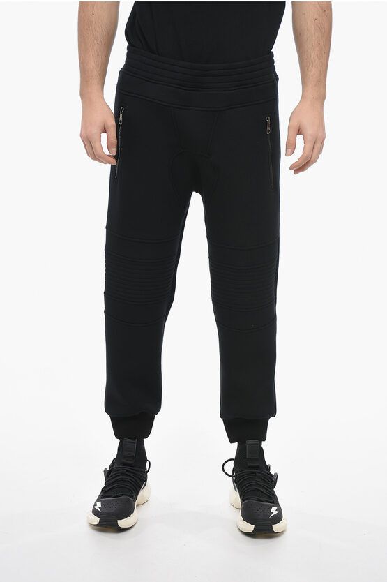 image of Neil Barrett Neoprene Skinny Fit Biker Sweatpants in Black, Men's (Size 31)