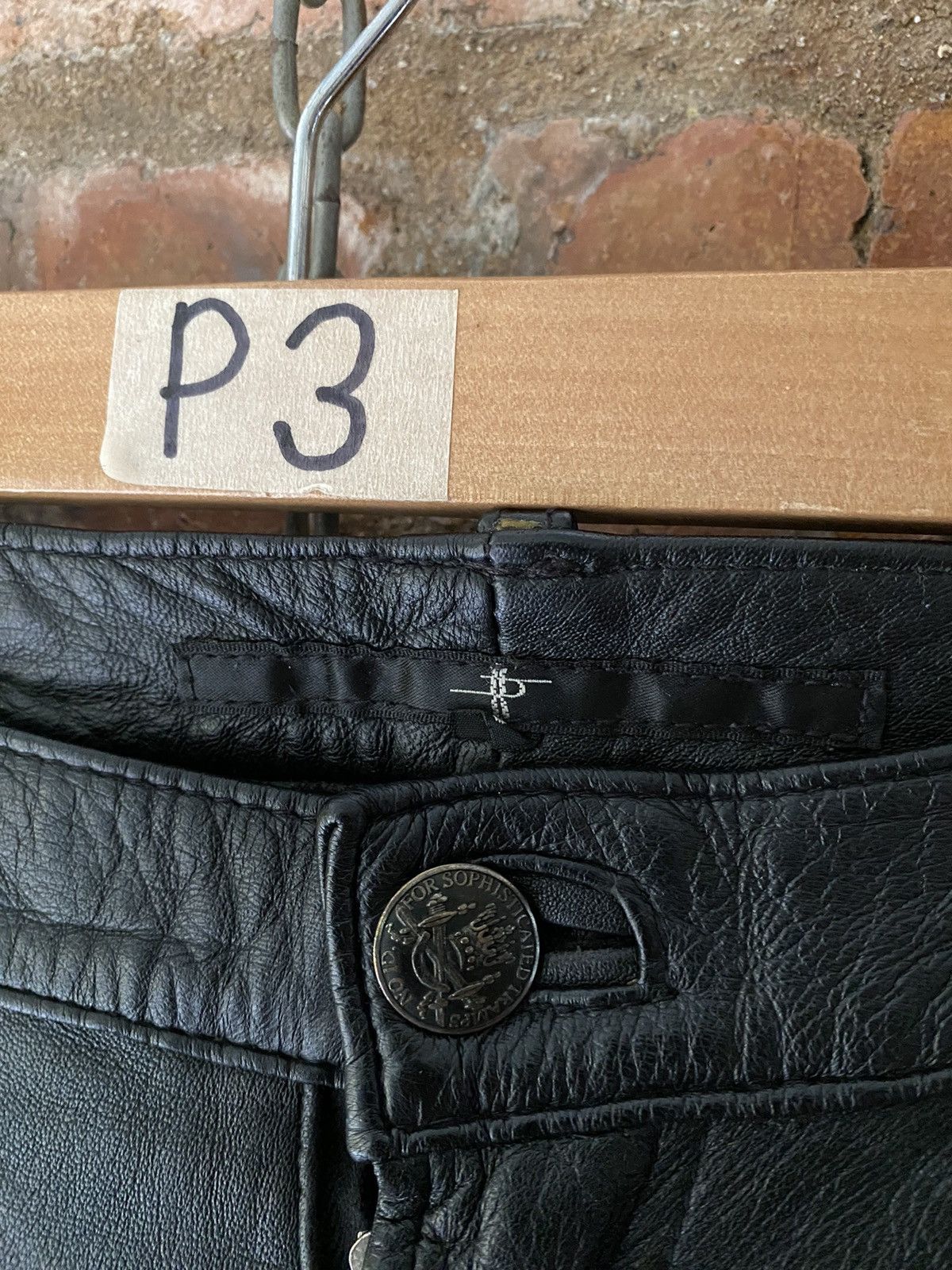 NO ID 2000s Lamb Leather Rider Zipper pants Size US 33 - 7 Thumbnail