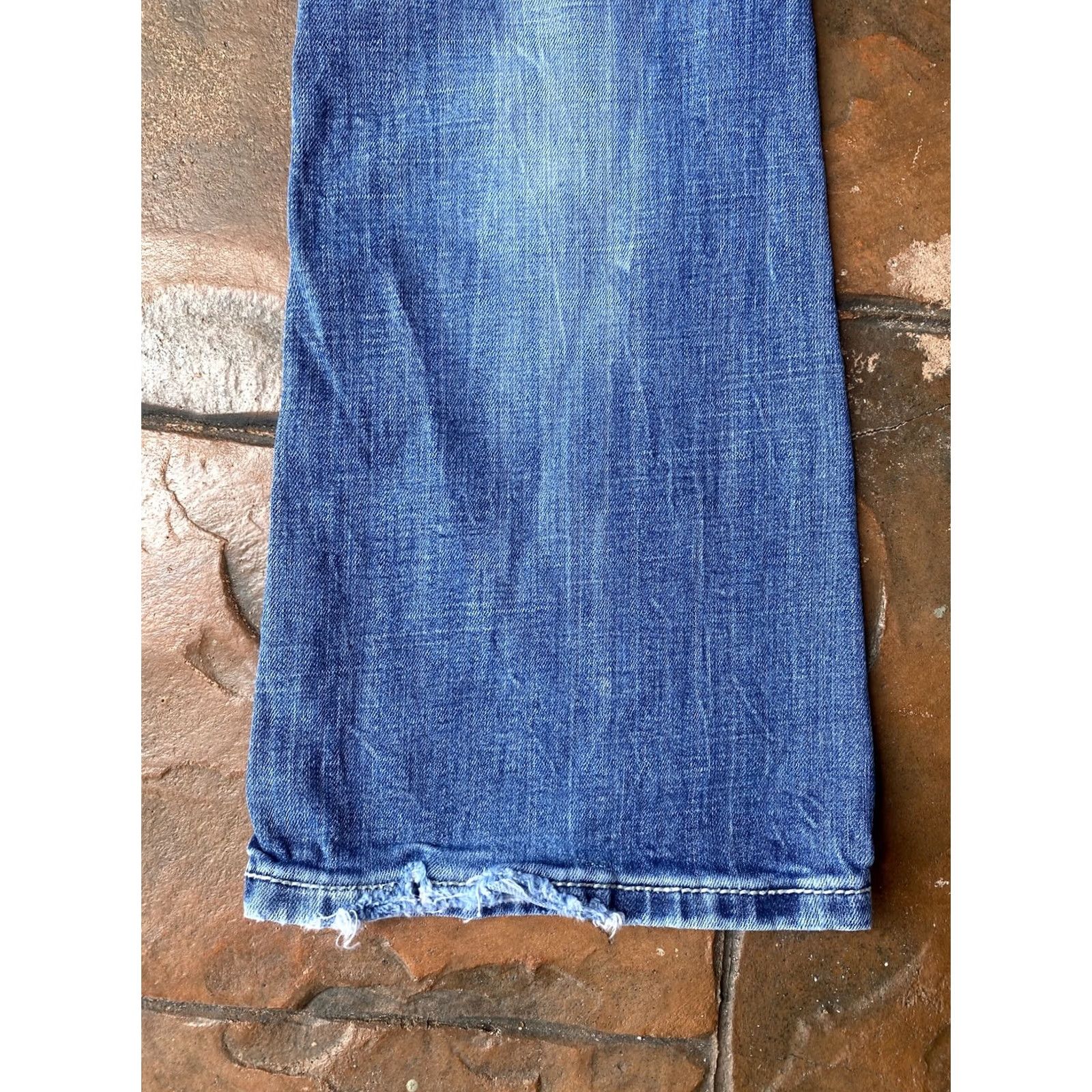 Miss Me VINTAGE Miss Me Signature Boot Jeans Embellished Denim Rhinestones Bling Women's 29 Jeans Bootcut 5-Pocket Dark Blue Kid? Size 29" - 6 Thumbnail