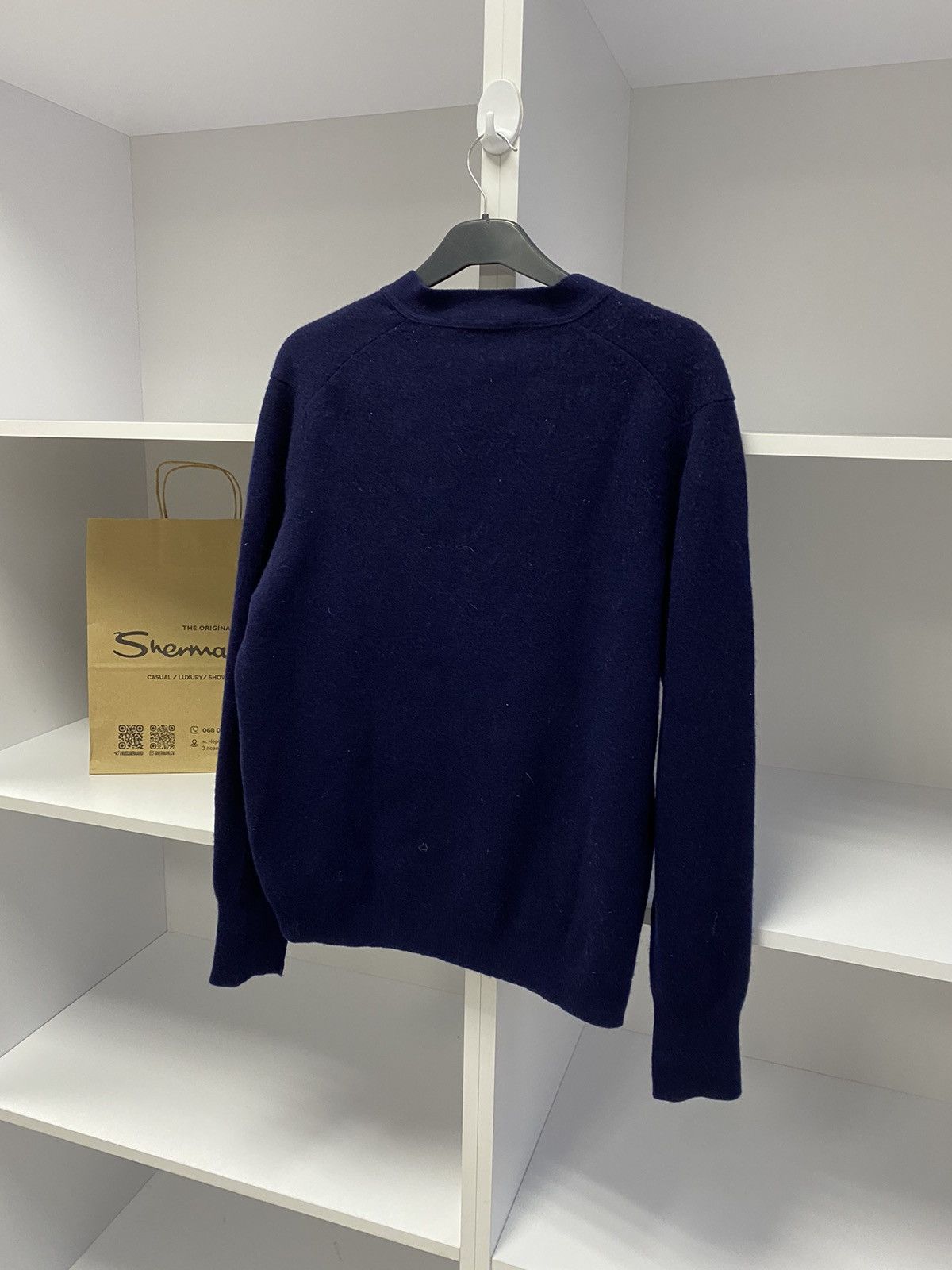 Burberry × Vintage Vintage Burberry wool navy cardigan sweater Size US S / EU 44-46 / 1 - 10 Thumbnail