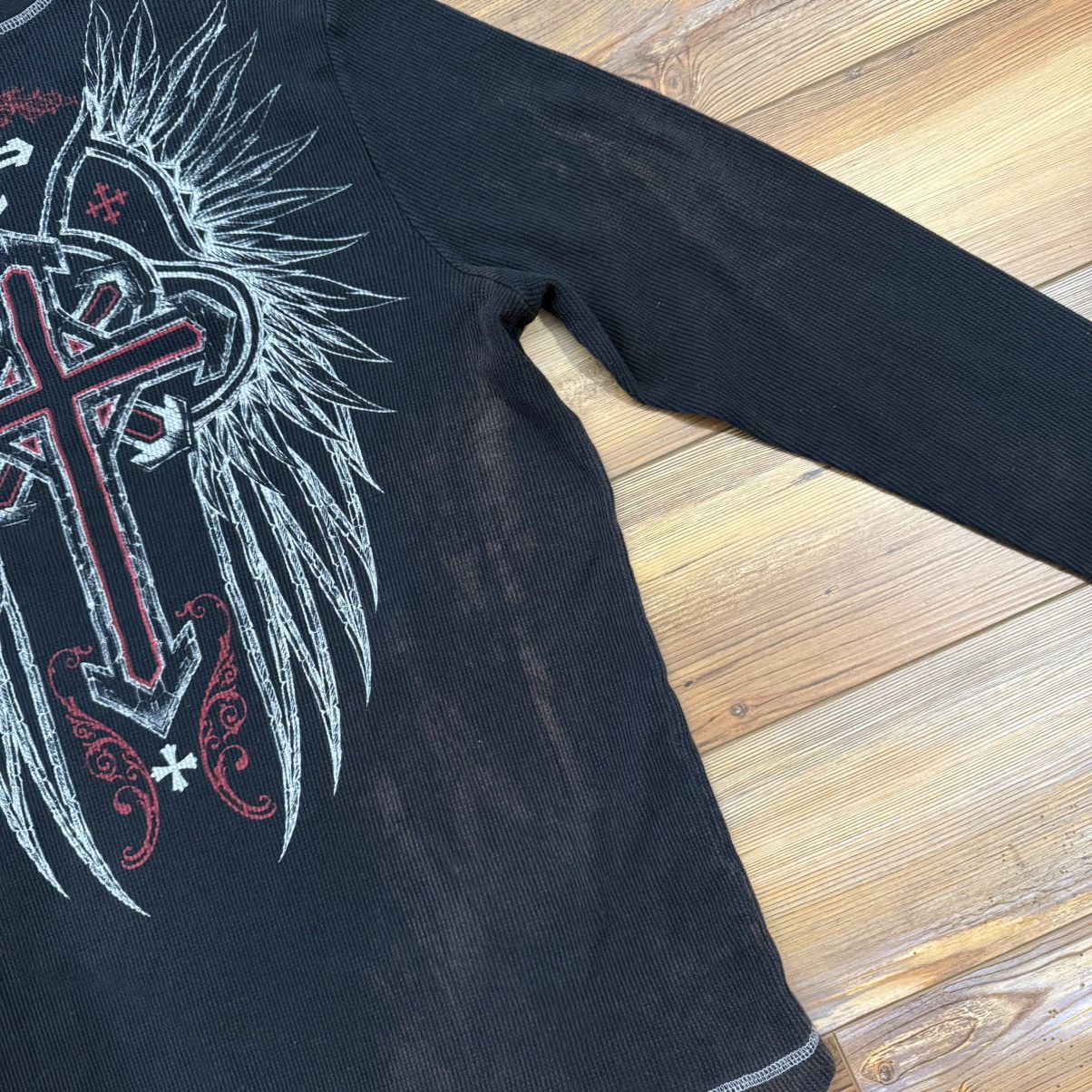 Other Black Y2K No Boundaries Grunge Punk Skull Thermal Shirt Size US XL / EU 56 / 4 - 5 Thumbnail
