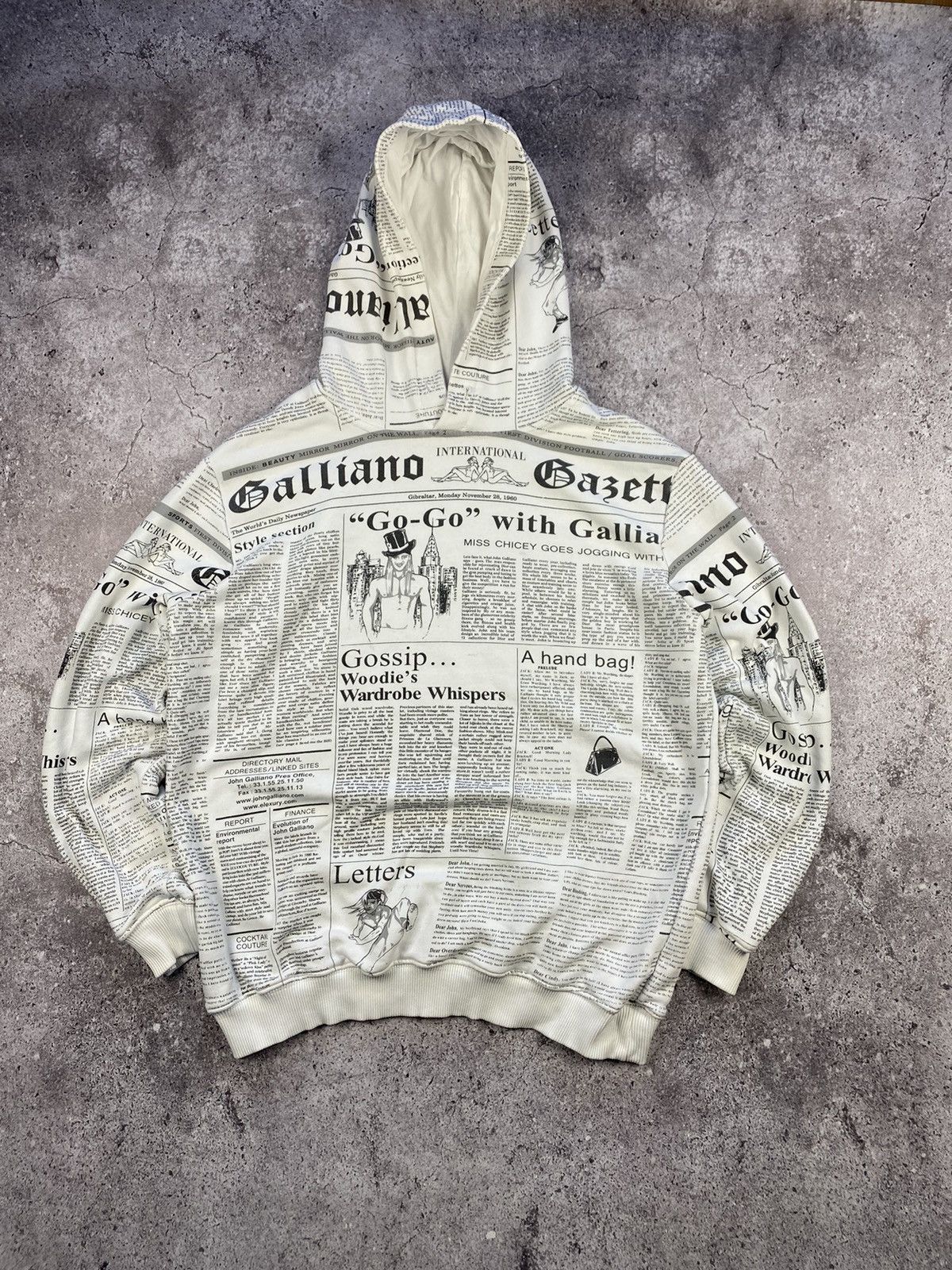トップス archive John Galliano news paper hoodie SOLD) 2000's JOHN GALLIANO GAZETTE NEWSPAPER HOODIE