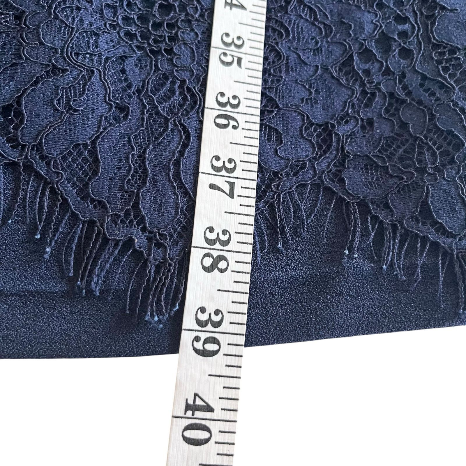 Karl Lagerfeld Karl Lagerfeld Paris Navy Blue Asymmetric Lace Sheath Dress Size M / US 6-8 / IT 42-44 - 8 Thumbnail