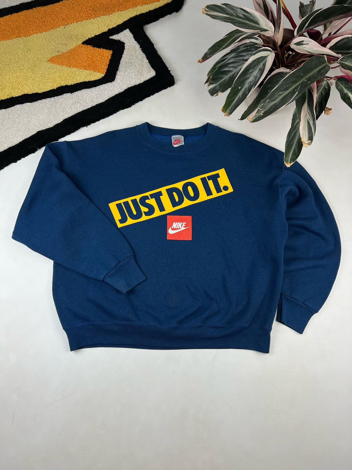 Nike × Vintage Vintage Crewneck Nike Just Do It Sweatshirt Boxy 90s Size US L / EU 52-54 / 3 - 3 Thumbnail