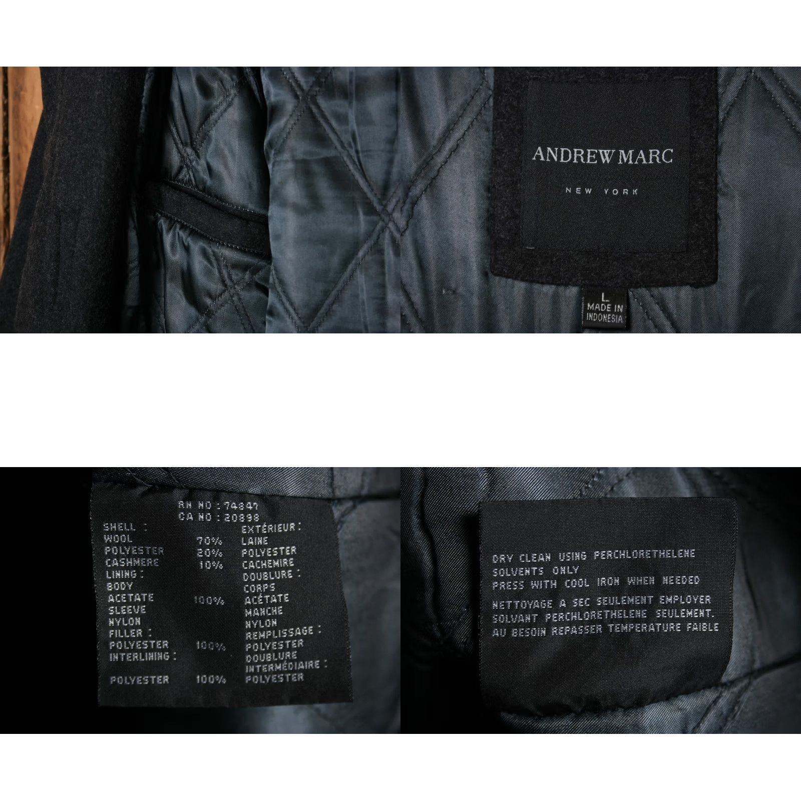 Andrew Marc VINTAGE Andrew Marc Parka Hooded Parka Mens Jacket Wool/Cashmere Blend Sz. L Gray 90s/Y2K Features: Hooded, Zip Size US L / EU 52-54 / 3 - 9 Thumbnail