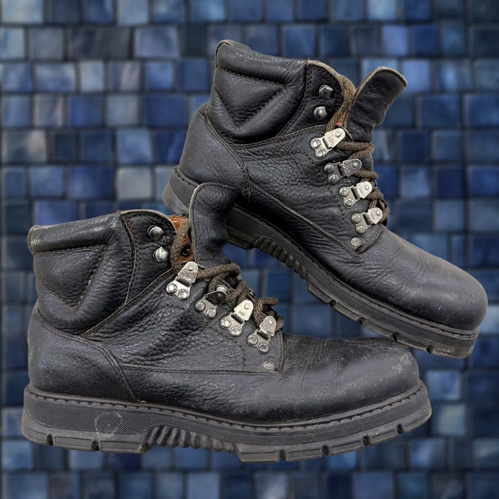 Hush Puppies VINTAGE Hush Puppies Boots Leather Black Moto Mens 12 M Combat Leather USA Mens Size US 12 / EU 45 - 1 Thumbnail