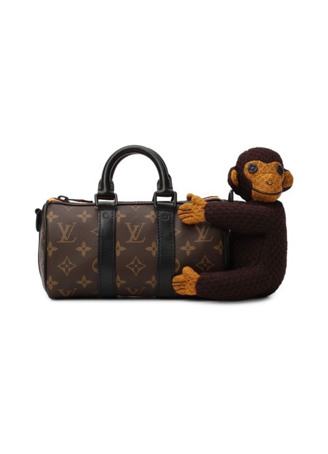 Brown Monogram Coated Canvas Imaginary Friends Monkey Keepall XS