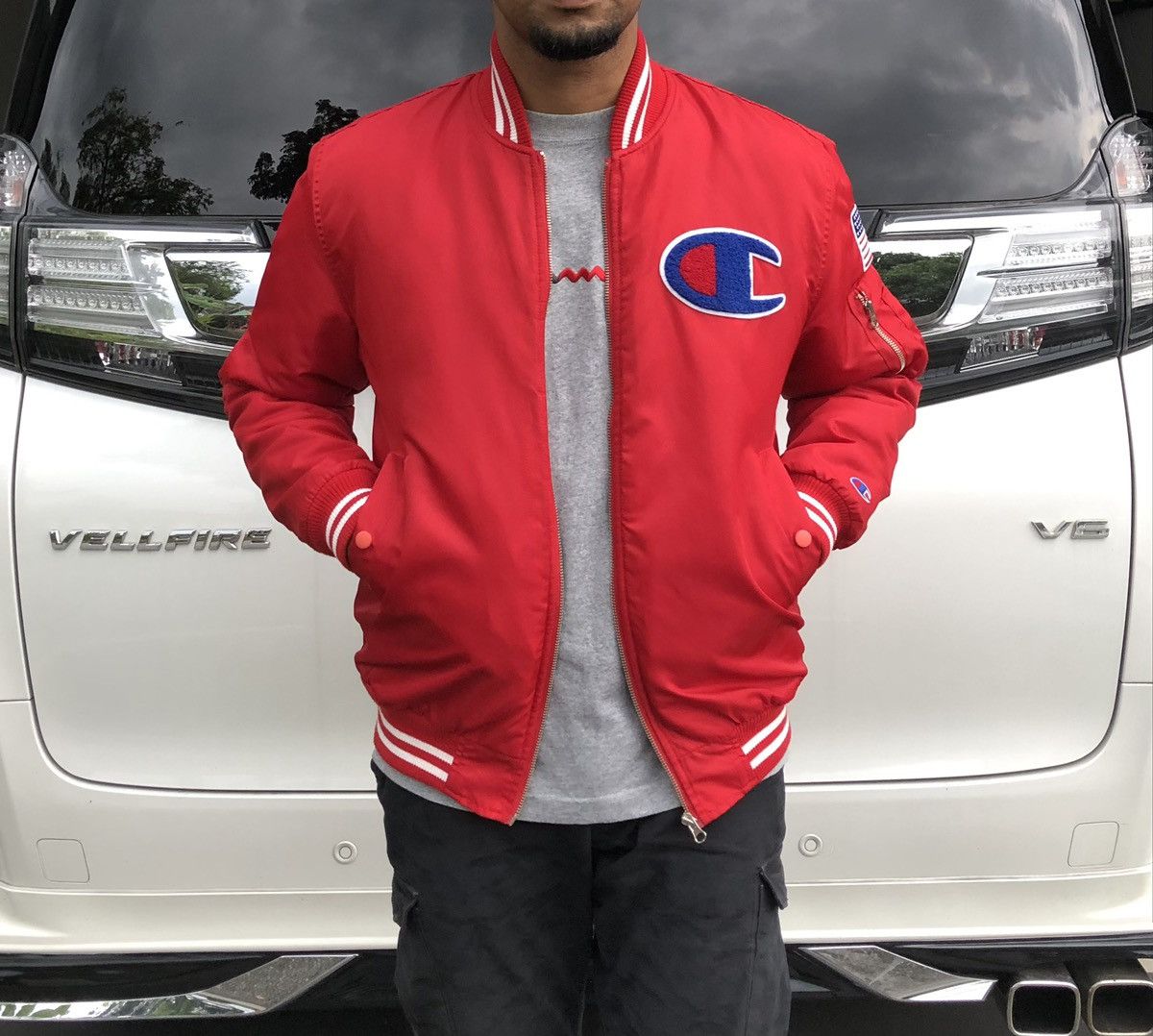 Champion Champion USA 🇺🇸 Lined Quilted Bomber Jacket Size US L / EU 52-54 / 3 - 6 Thumbnail