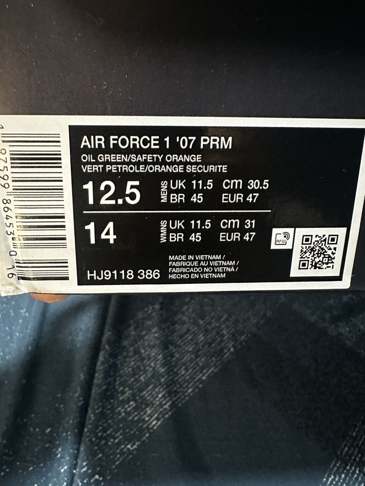 Nike NIKE AIR FORCE 1 OIL GREEN SAFETY Size US 12.5 / EU 45-46 - 11 Thumbnail