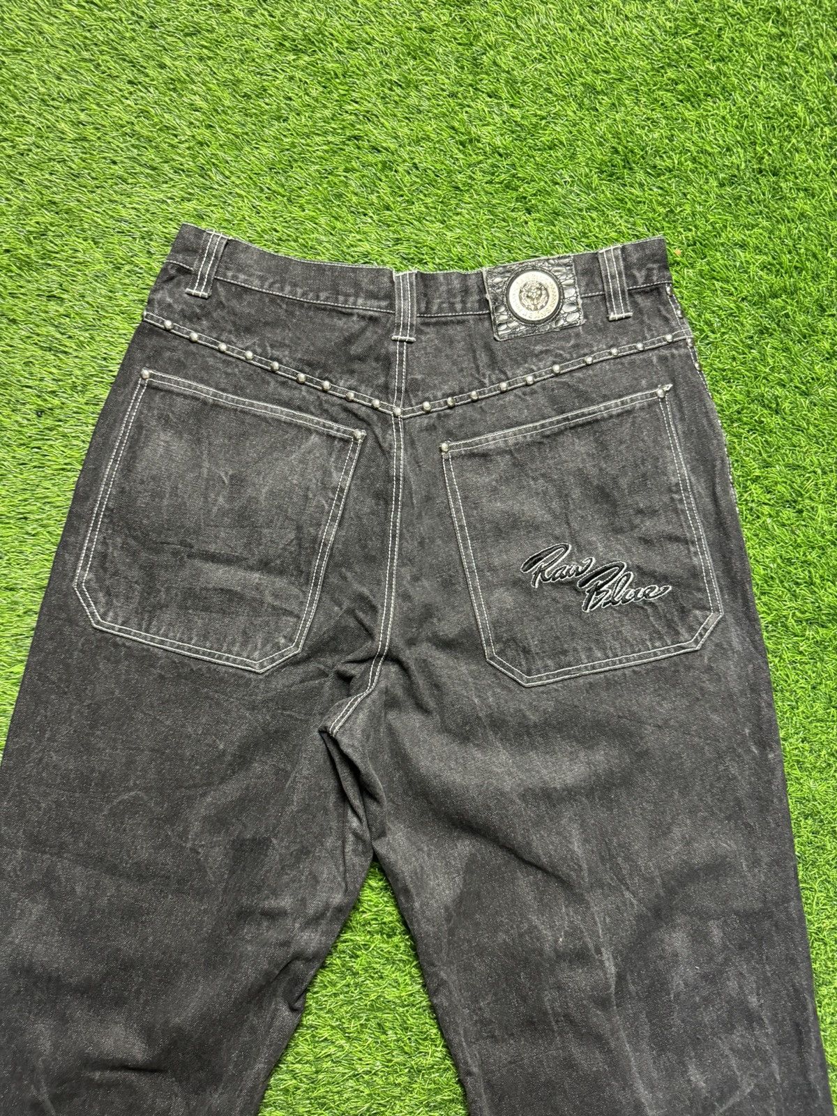 JNCO RAW BLUE - side stud baggy jeans Size US 33 - 16 Thumbnail