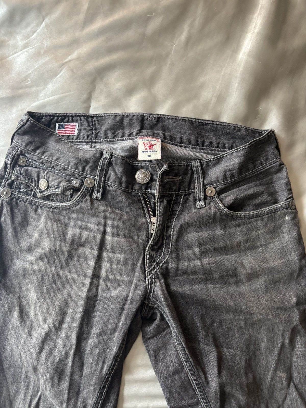 True Religion TRUE RELIGION JEANS - GREY ON GREY - POCKET FLAP Size US 30 / EU 46 - 4 Thumbnail