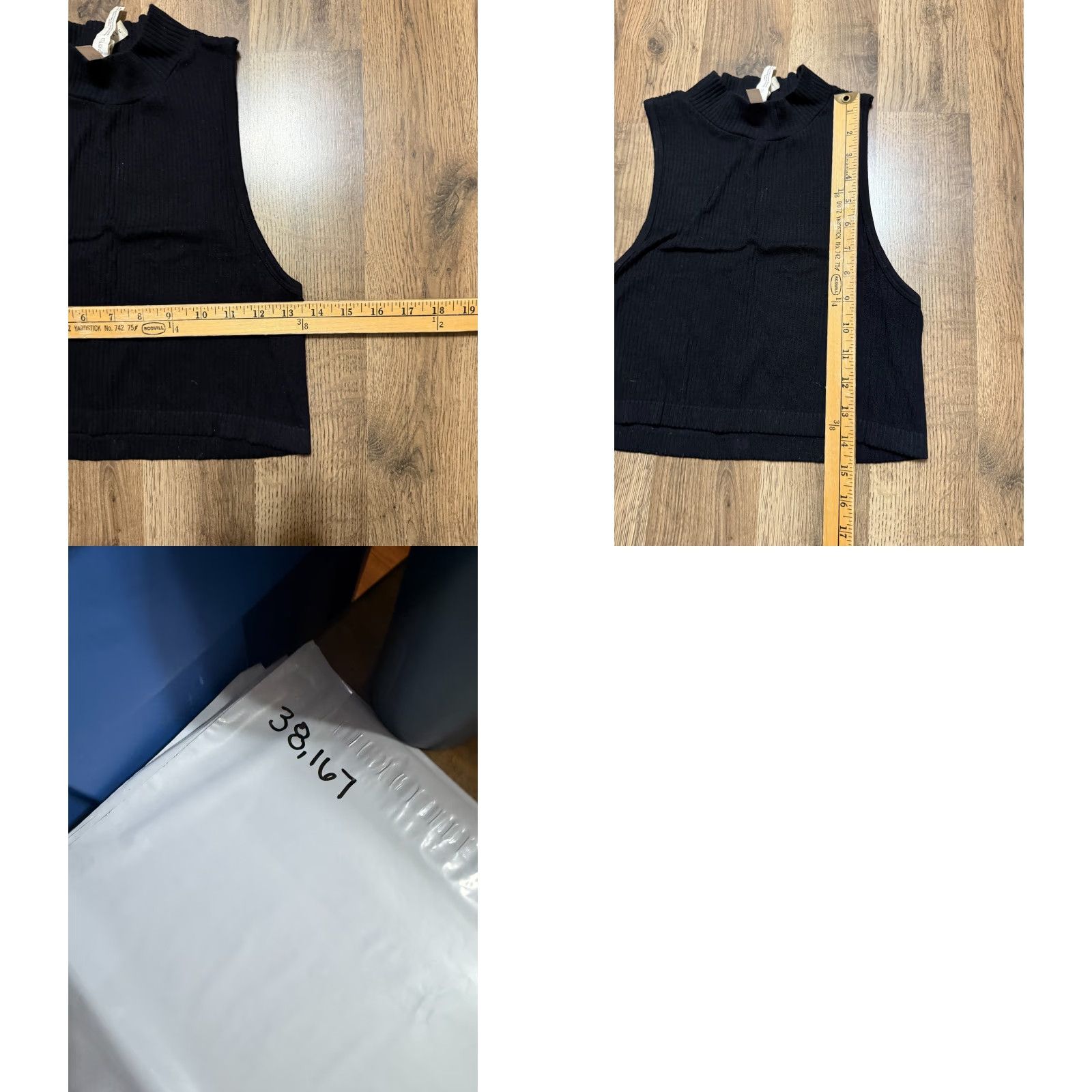Aeropostale AeroPOSTALE Tank Top Womens Size Medium Black Mock Neck Crop Ribbed Size M / US 6-8 / IT 42-44 - 8 Thumbnail