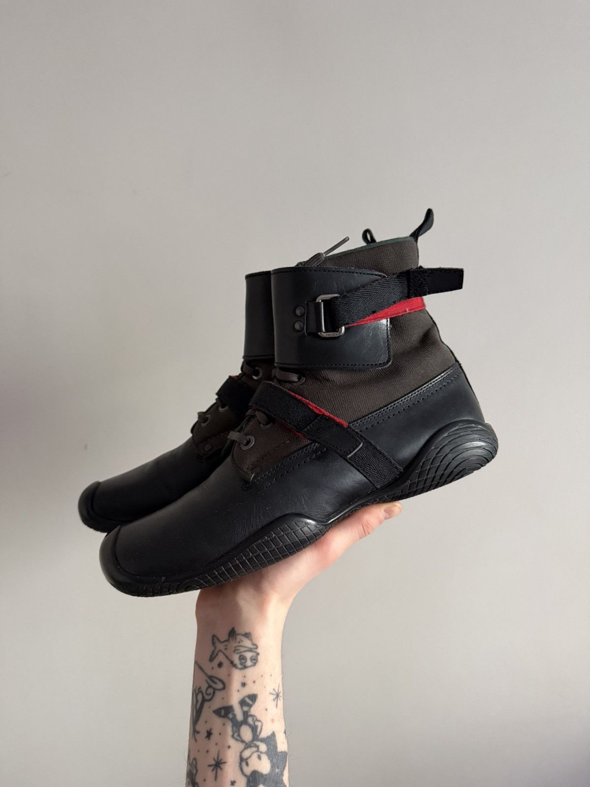 Prada Prada Combat Bondage Strap Leather Boots Size US 8.5 / EU 41-42 - 1 Thumbnail